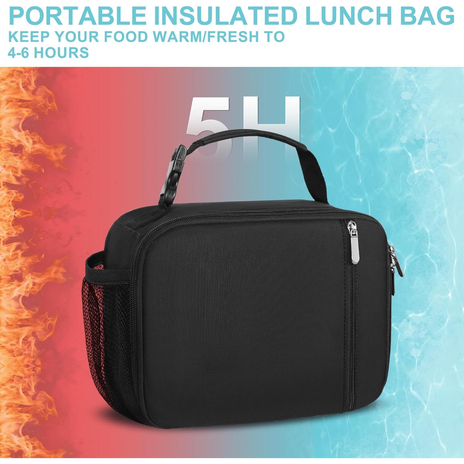 Bolsa de Almuerzo Aislada esouler para Niños - Negro 5.2L