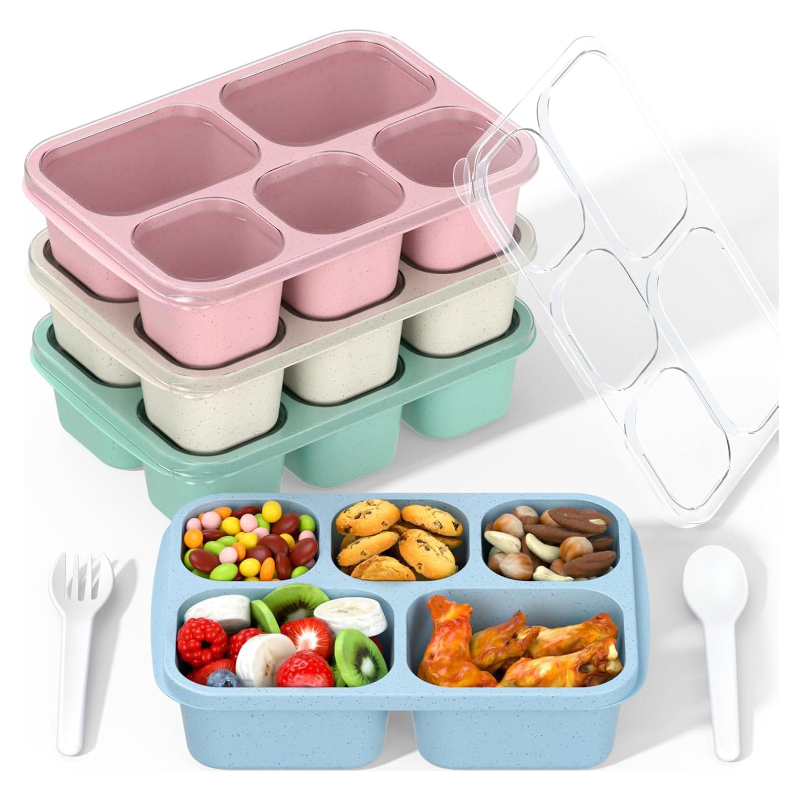 Bento Box Enstphjoy 4 Unidades 5 Compartimentos Verde/Azul/Rosa/Beige