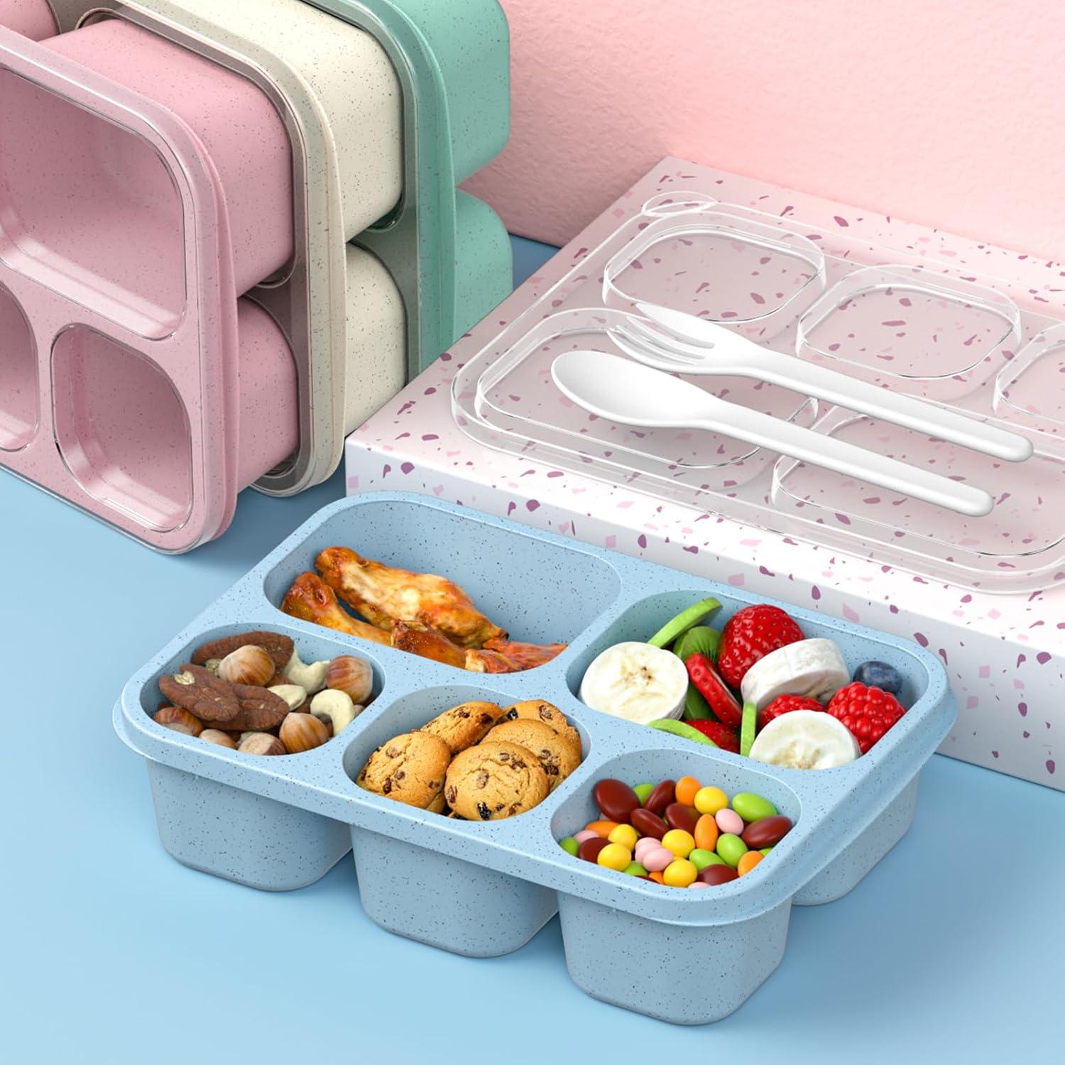 Bento Box Enstphjoy 4 Unidades 5 Compartimentos Verde/Azul/Rosa/Beige