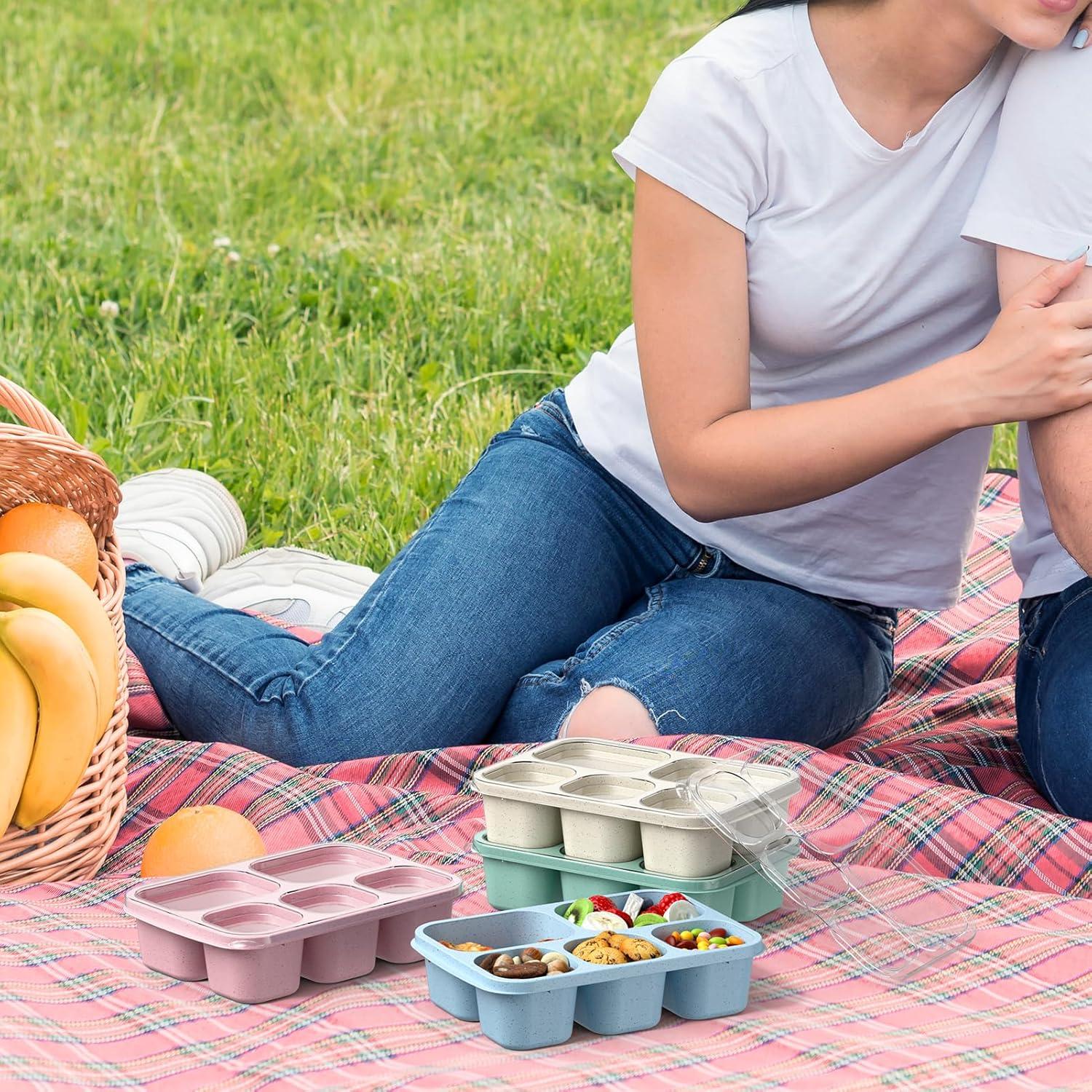 Bento Box Enstphjoy 4 Unidades 5 Compartimentos Verde/Azul/Rosa/Beige