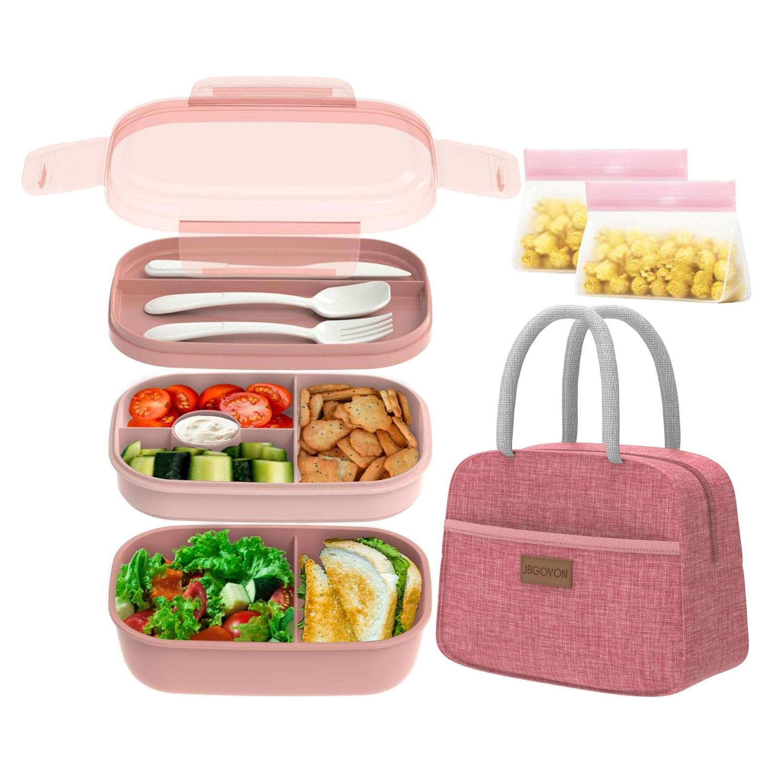 Caja Bento JBGOYON Rosa 3 Compartimentos A Prueba de Fugas