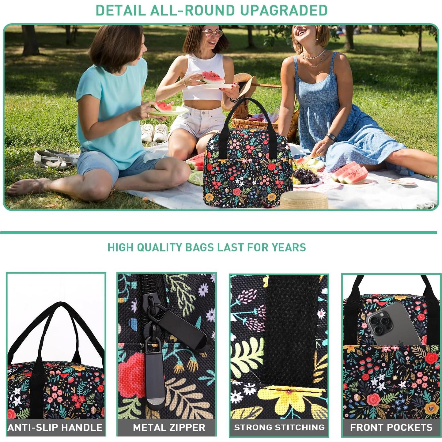 Bolsa de Almuerzo VLM Floral Aislada 8L Reutilizable