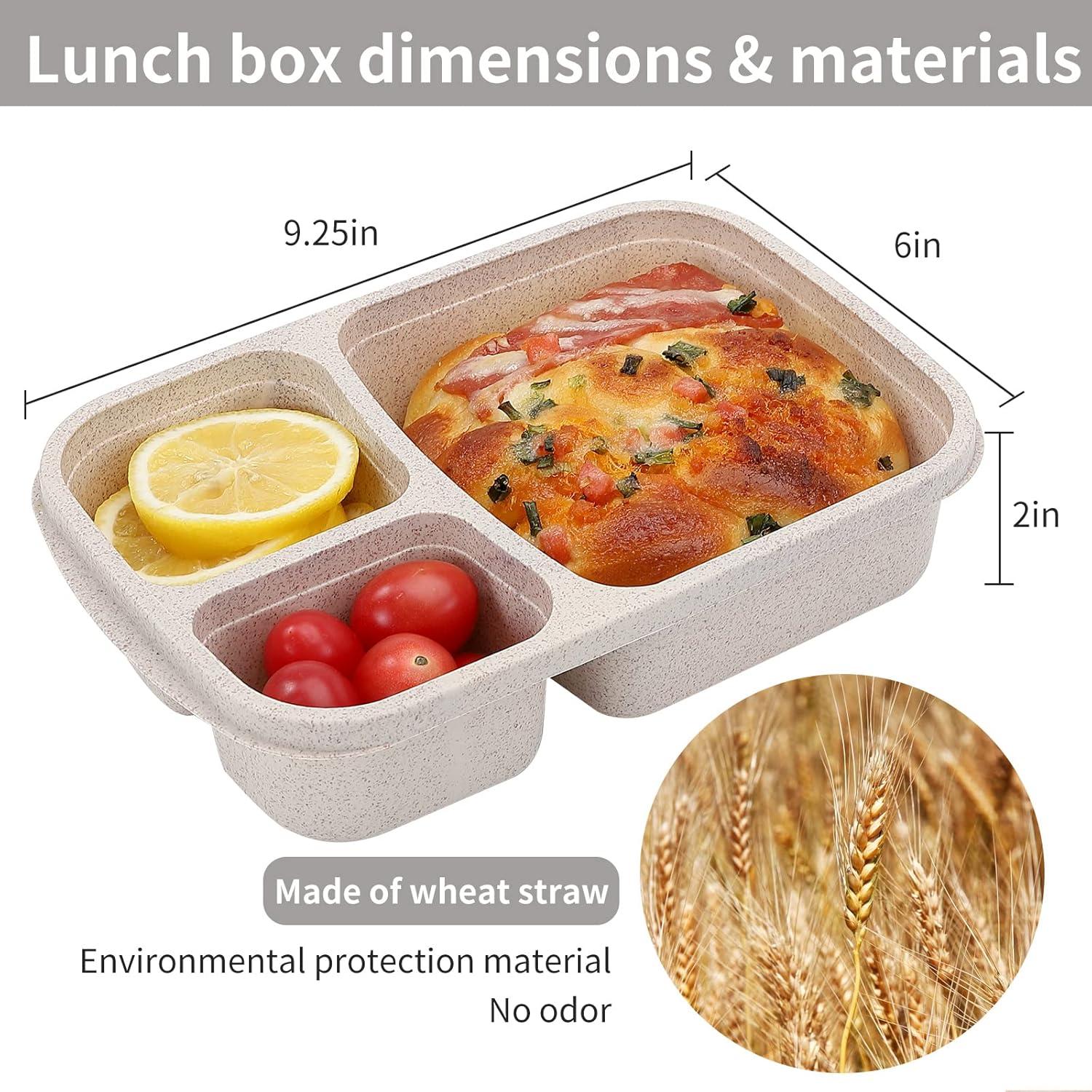 Juego de 4 cajas de almuerzo Bento Buluker 900ml 3 compartimentos