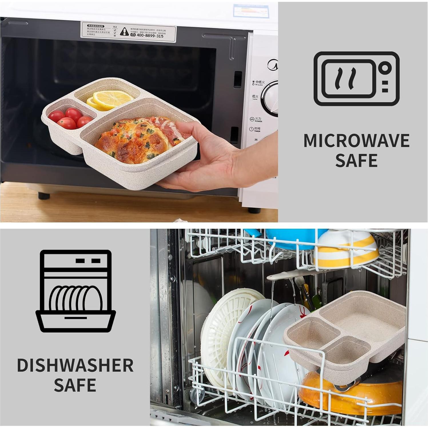 Juego de 4 cajas de almuerzo Bento Buluker 900ml 3 compartimentos