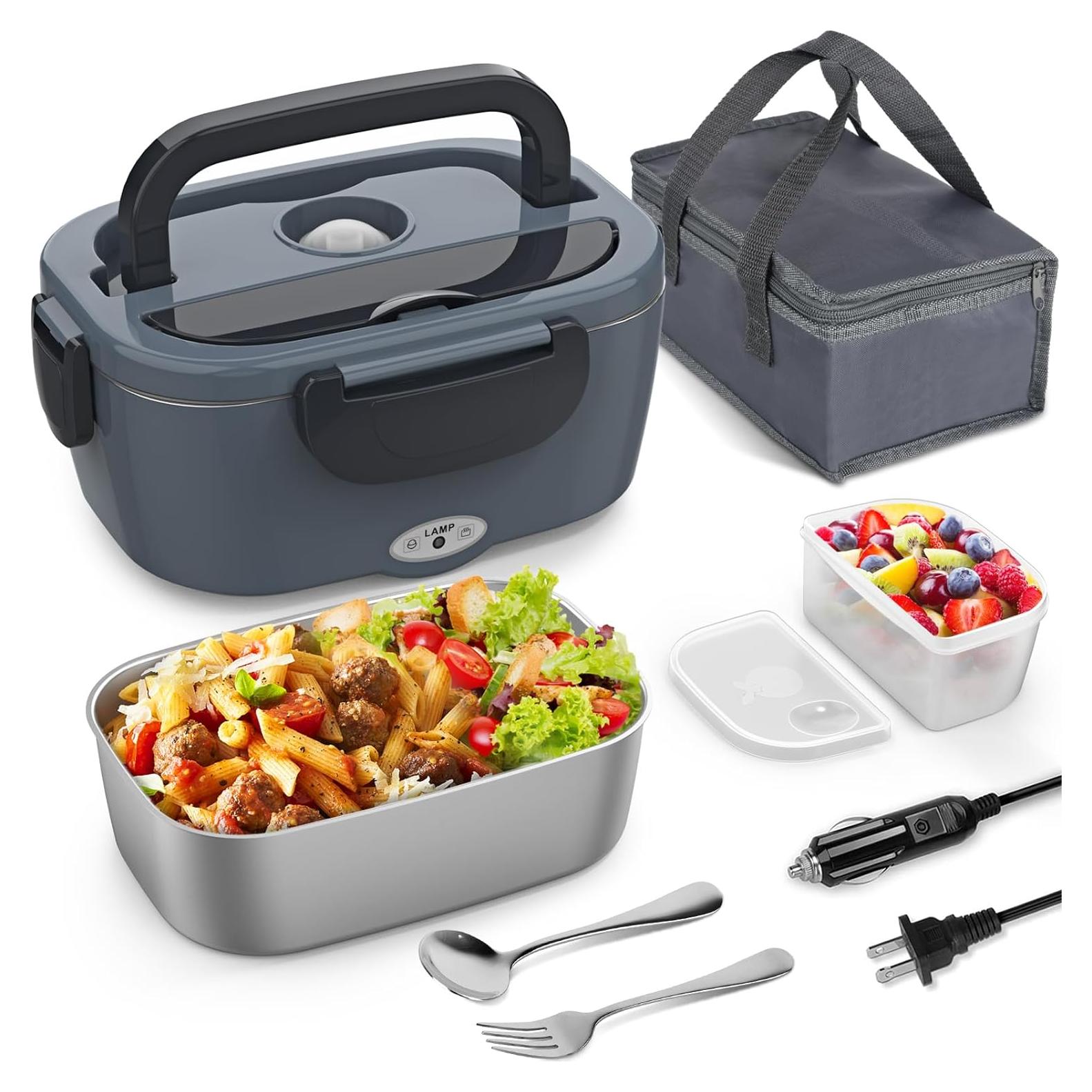 Caja de Almuerzo Eléctrica Vingud 1.5L 3 en 1 Gris Negro