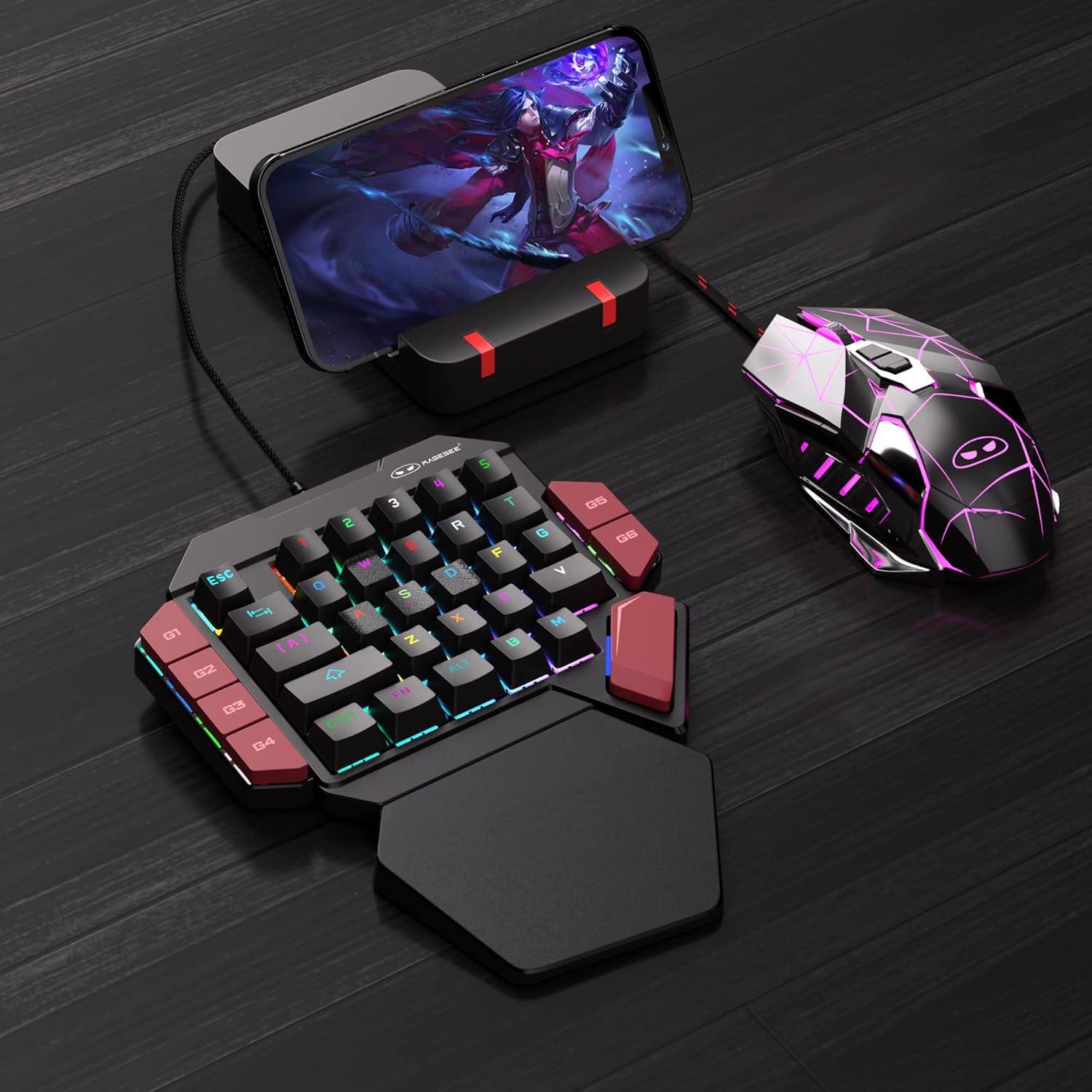 Teclado Mecánico para Juegos MageGee RGB 35 Teclas Rojo
