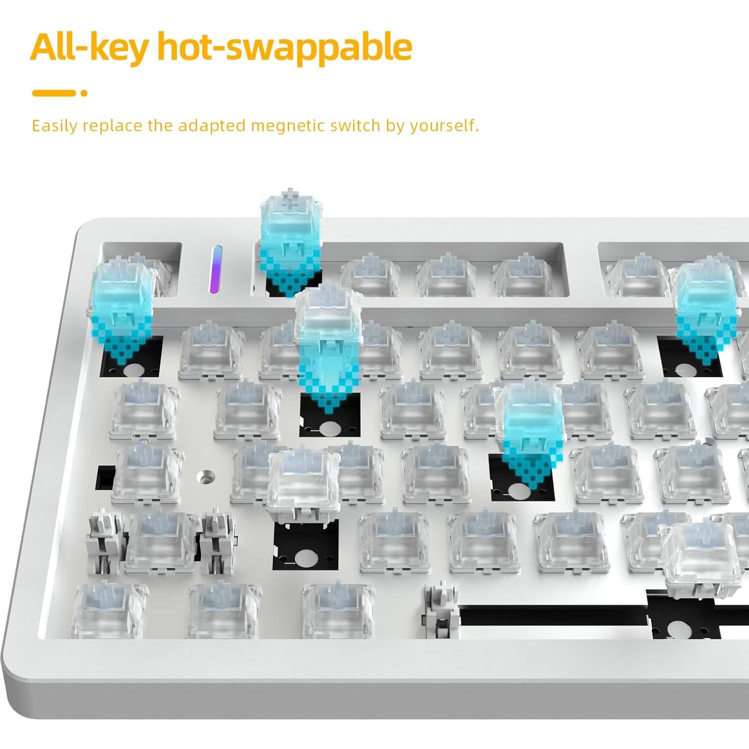 Teclado Mecánico IROK ND75 TKL 75% RGB Programable Blanco