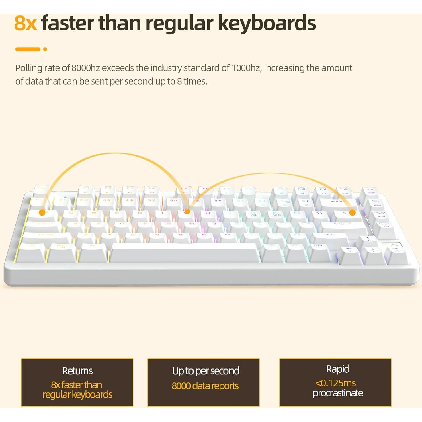 Teclado Mecánico IROK ND75 TKL 75% RGB Programable Blanco