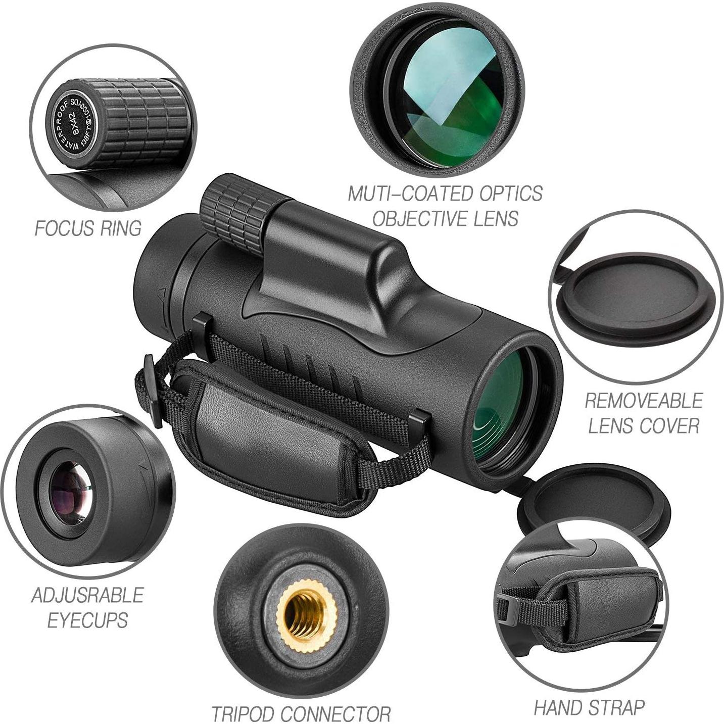 Telescopio Monocular Emarth 8x42 Impermeable Compacto