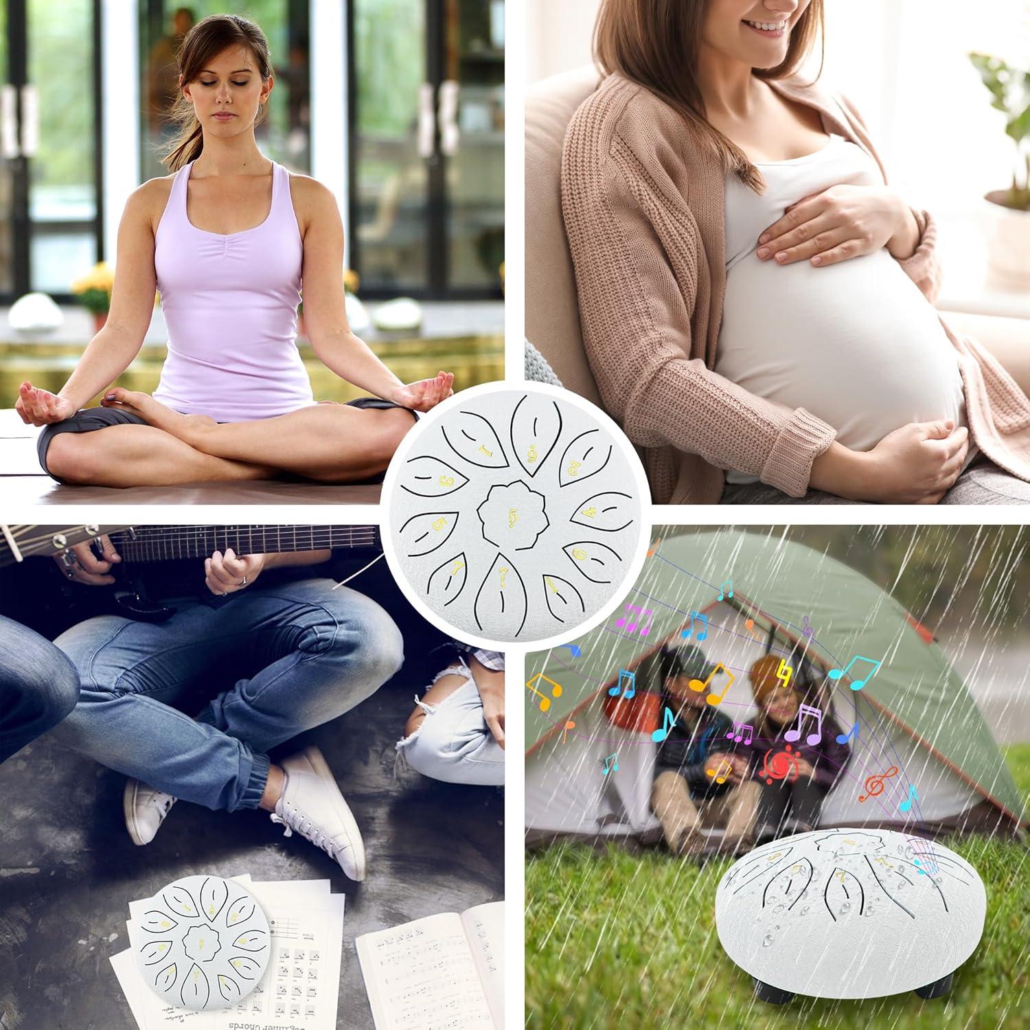 Tambor de Lluvia Oun Nana 15 cm 11 Notas Blanco con Accesorios