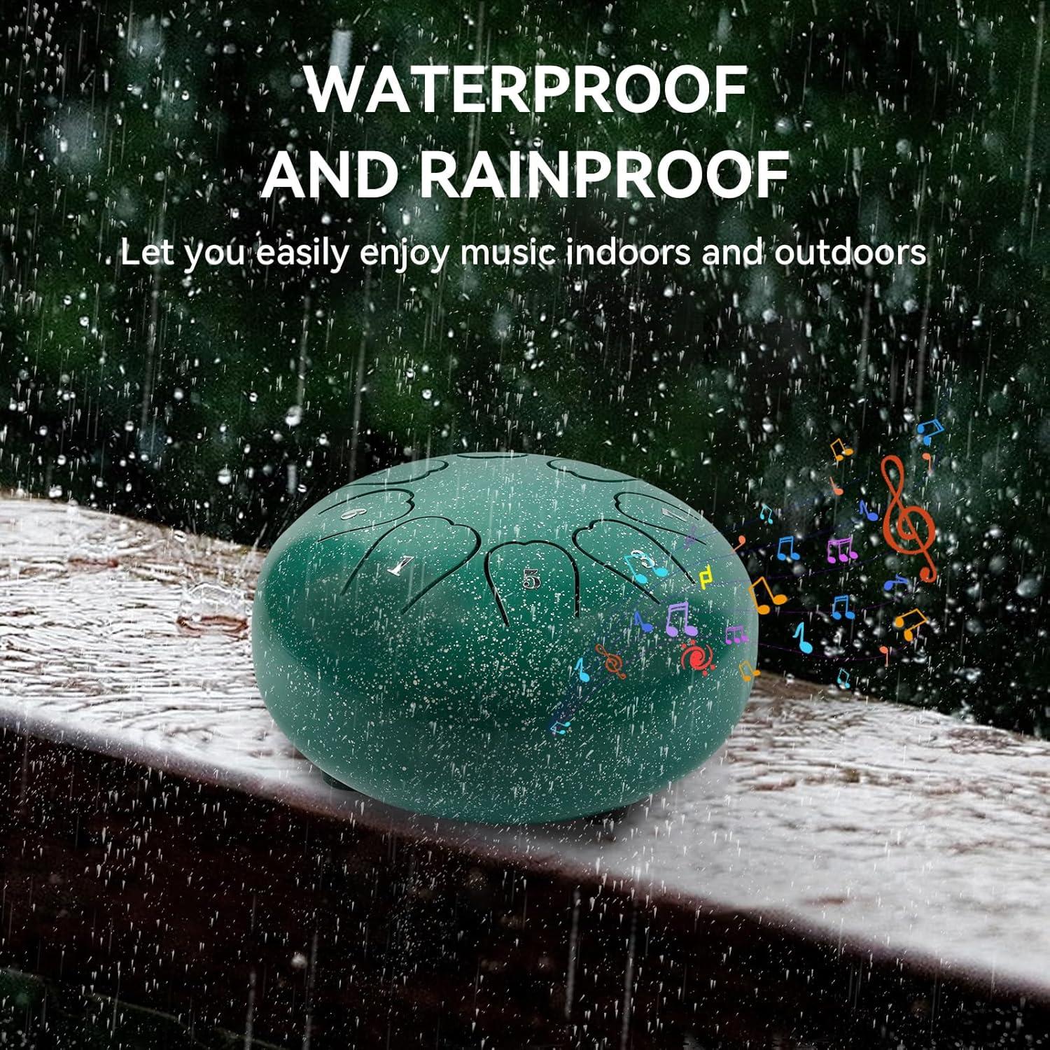 Tambor de Lluvia Weipoken 15 cm 8 Notas Verde con Mallets