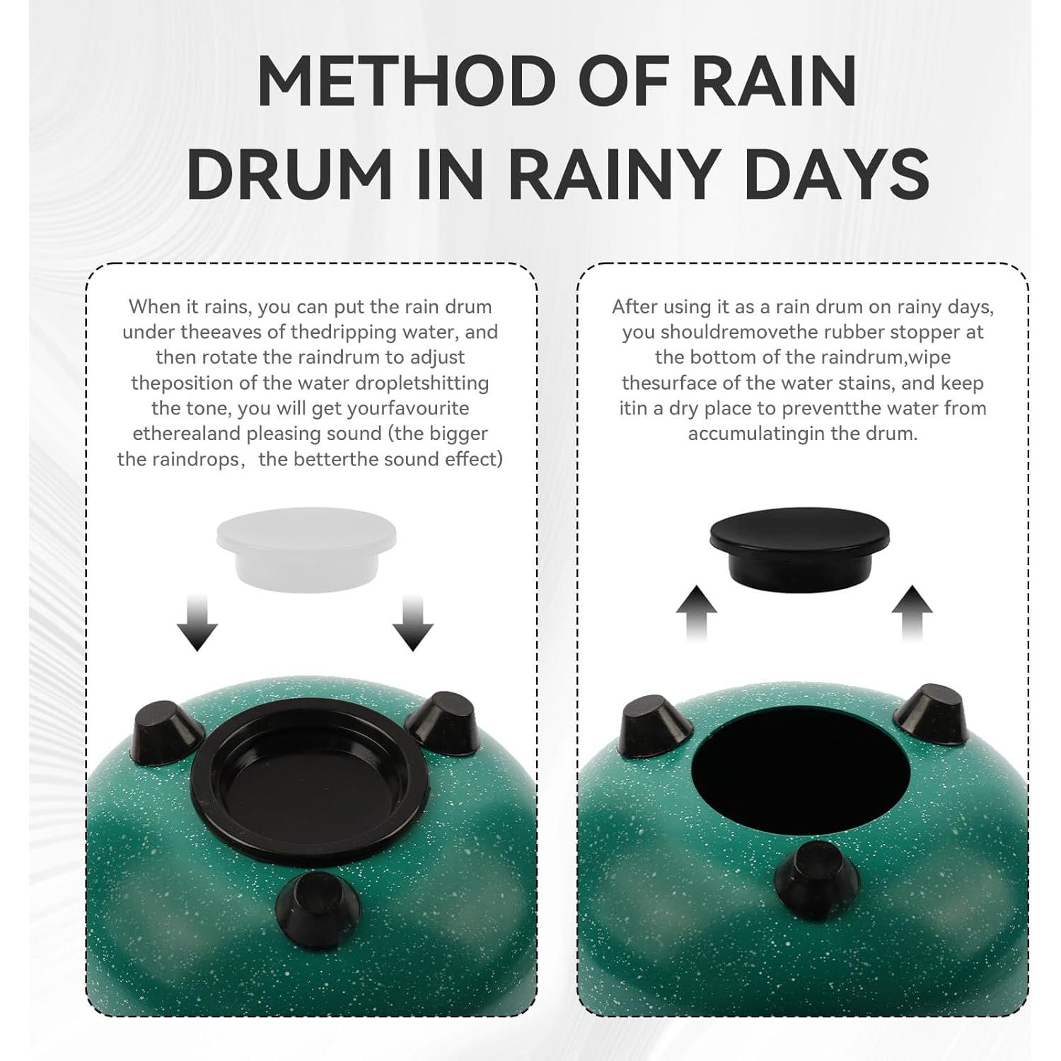 Tambor de Lluvia Weipoken 15 cm 8 Notas Verde con Mallets