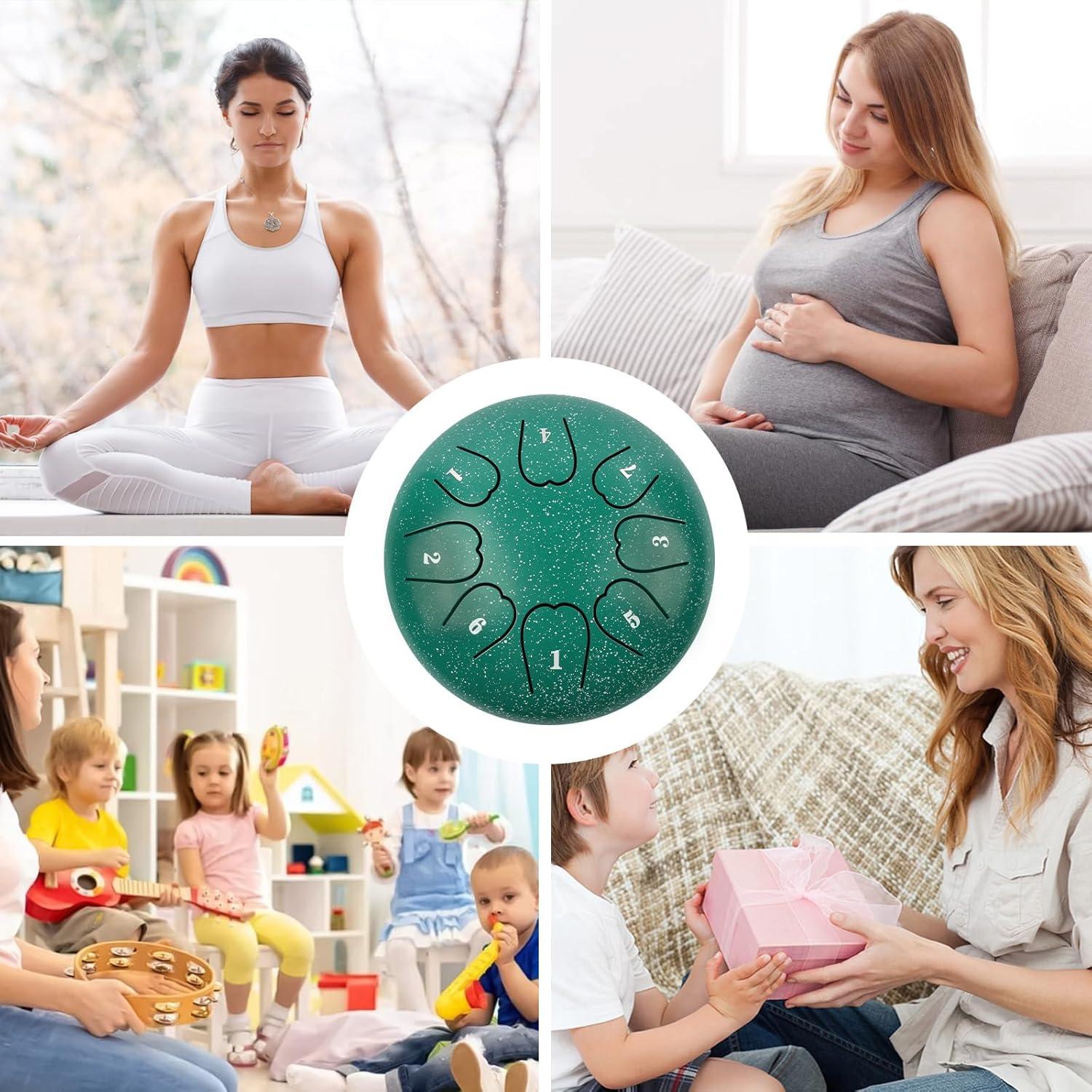 Tambor de Lluvia Weipoken 15 cm 8 Notas Verde con Mallets