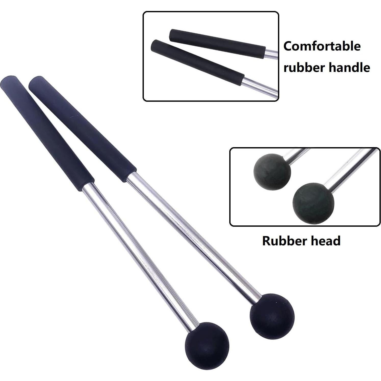 3 Pares de Mallets de Tambor de Acero con Bolsa - T01372