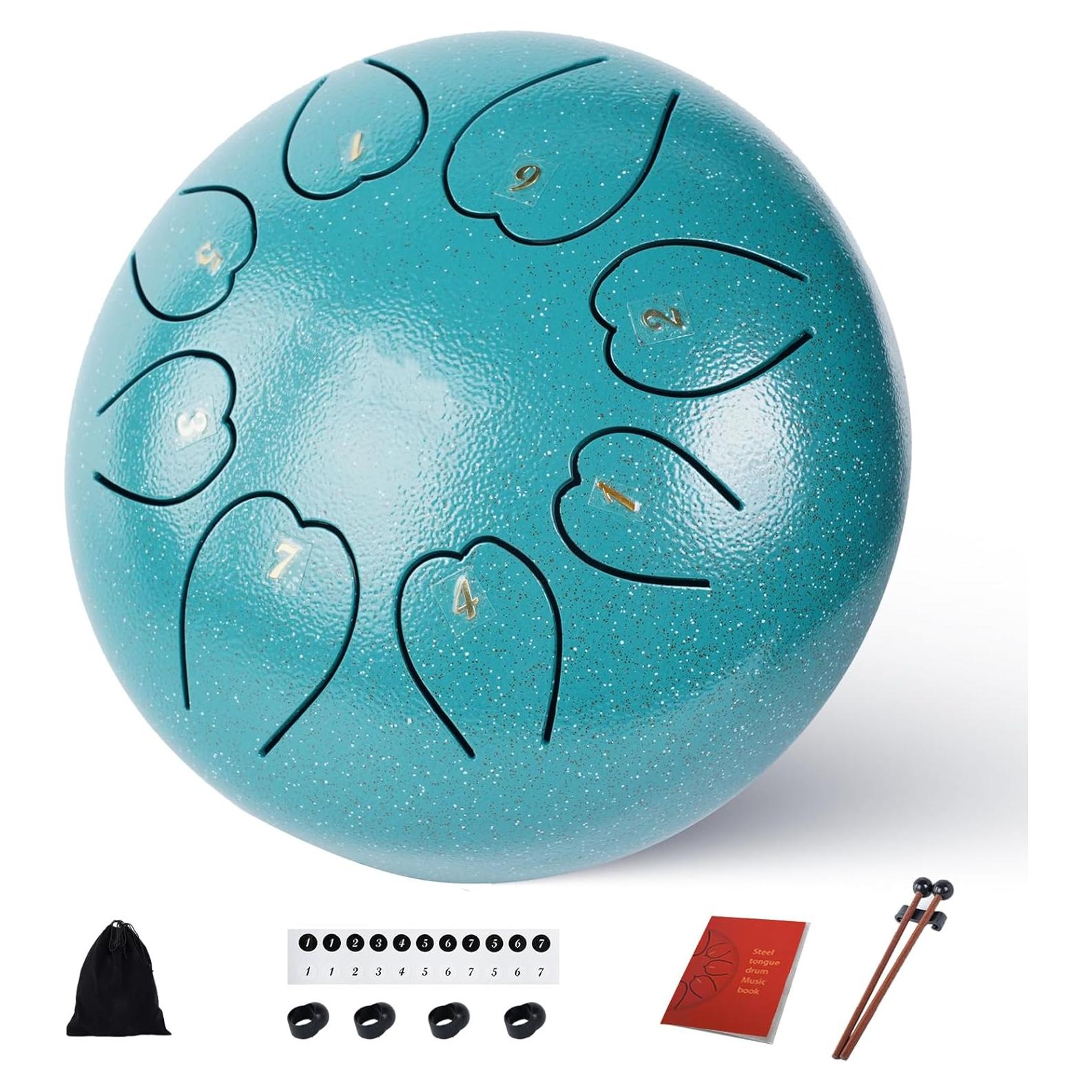 Tambor de Lluvia URBANVISTA 6" Malachite 8 Notas para Meditación