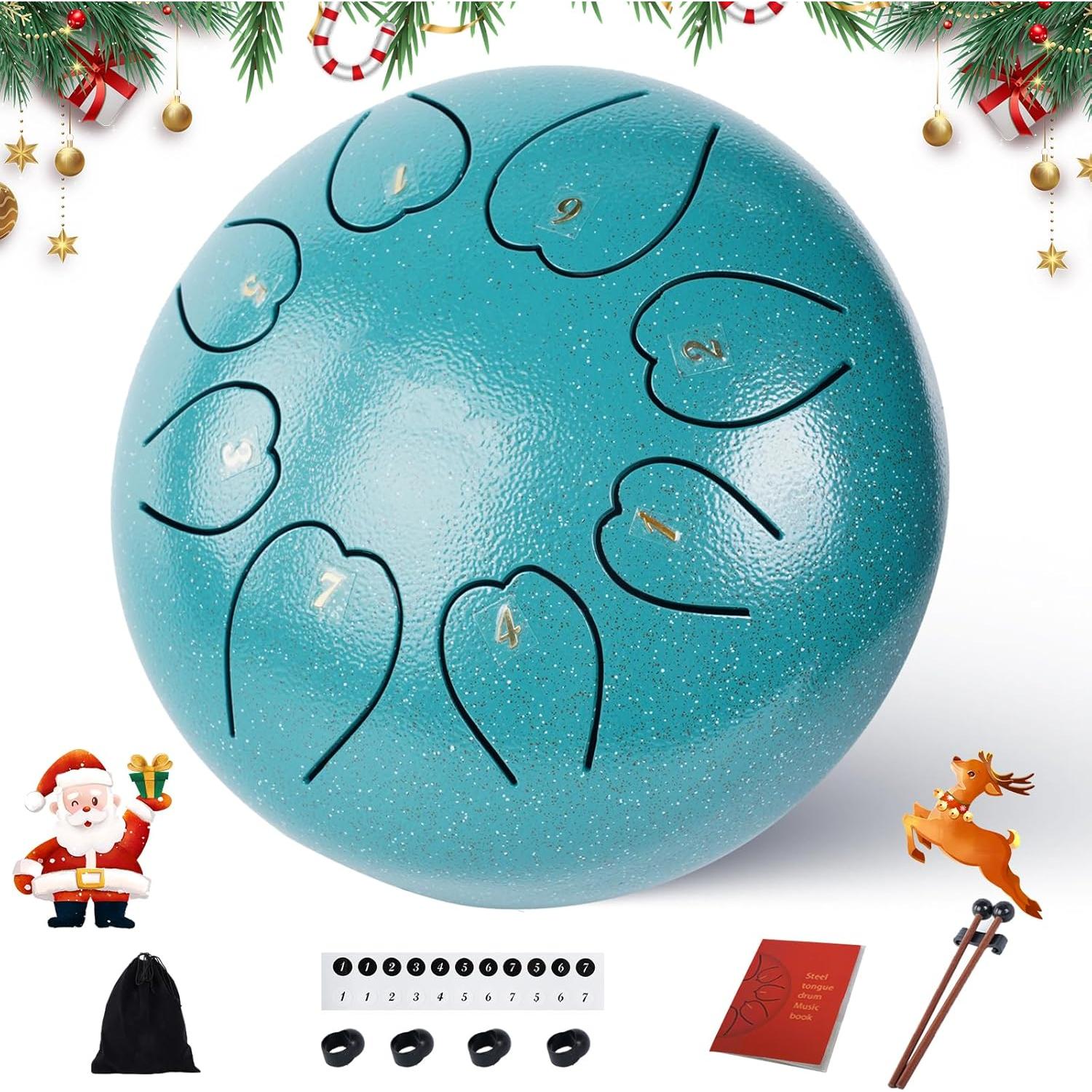 Tambor de Lluvia URBANVISTA 6" Malachite 8 Notas para Meditación