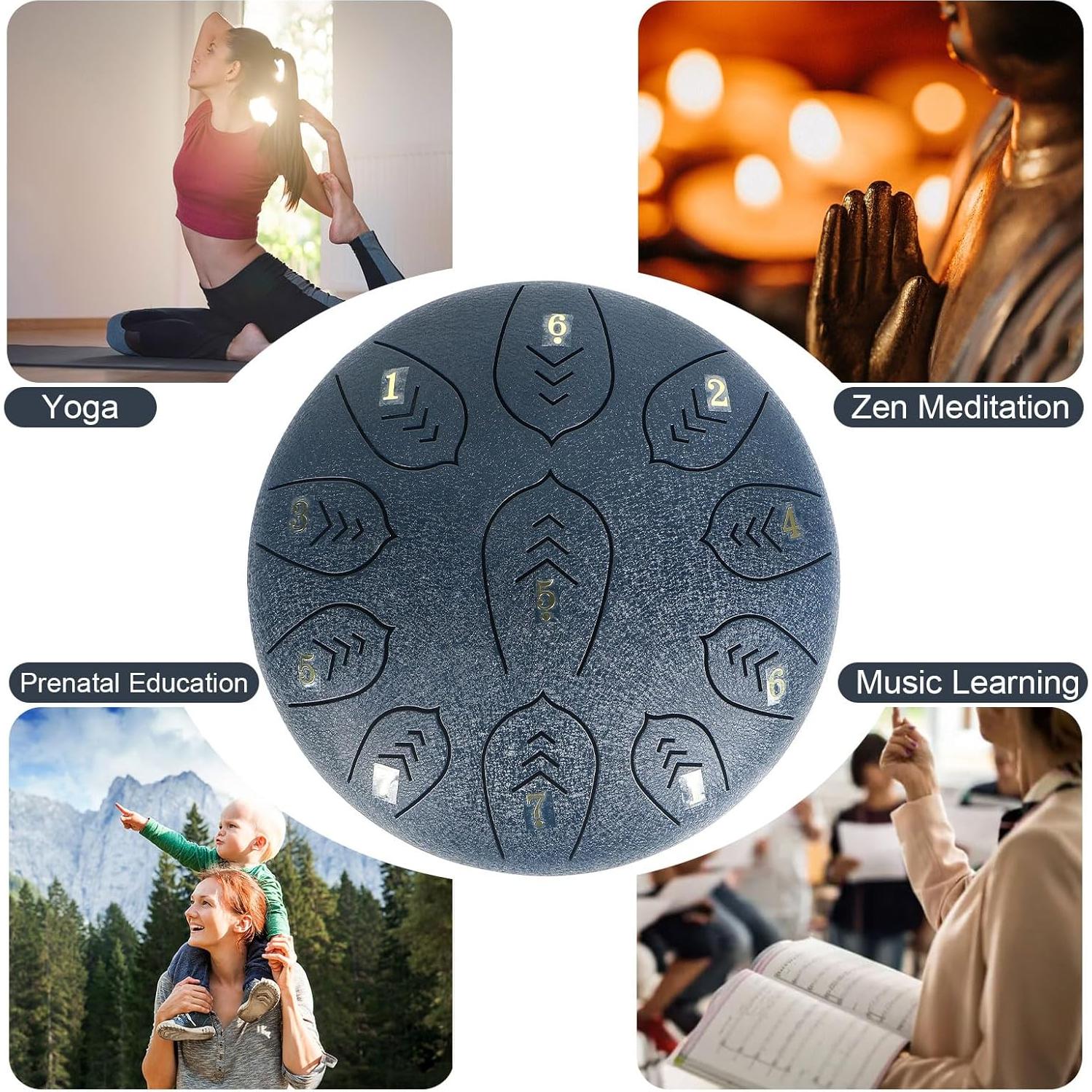 Tambor de Lengua de Acero Caballo 25 cm 11 Tonos Azul