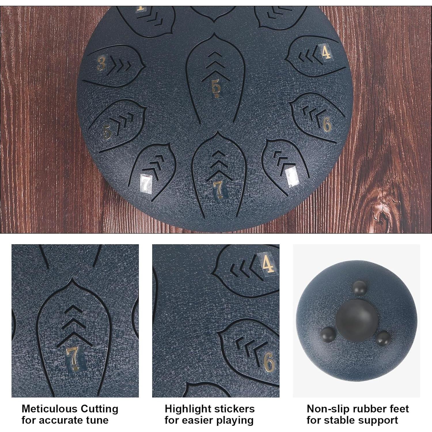 Tambor de Lengua de Acero Caballo 25 cm 11 Tonos Azul