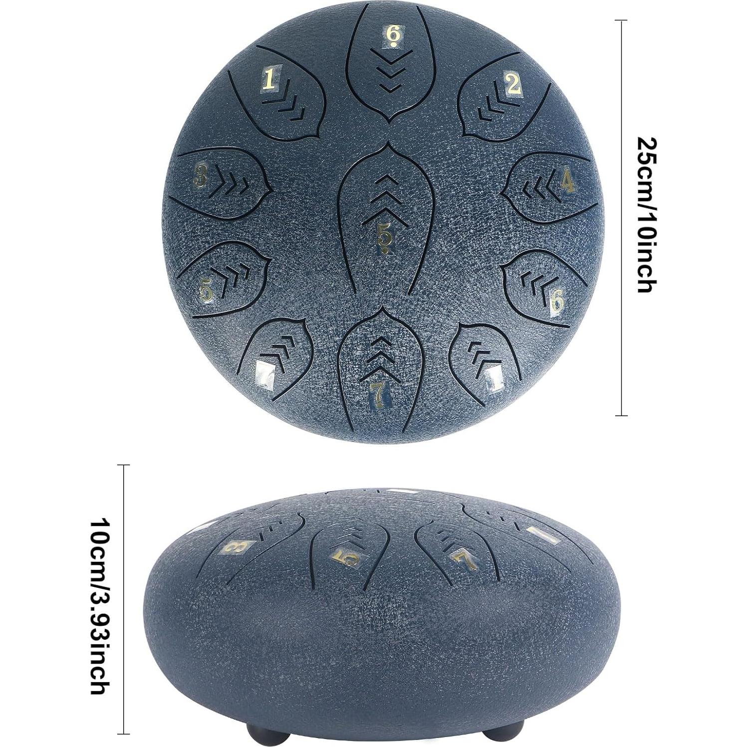 Tambor de Lengua de Acero Caballo 25 cm 11 Tonos Azul