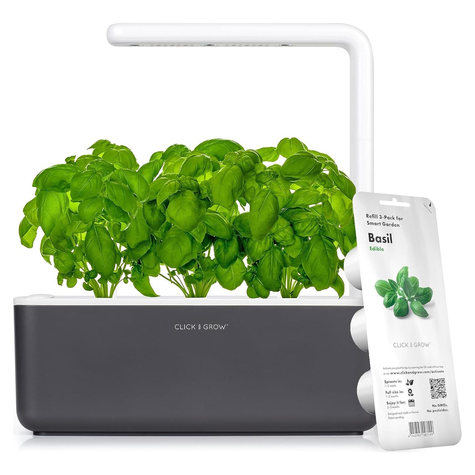 Kit Jardín Interior Click & Grow con Luz LED y 3 Cápsulas