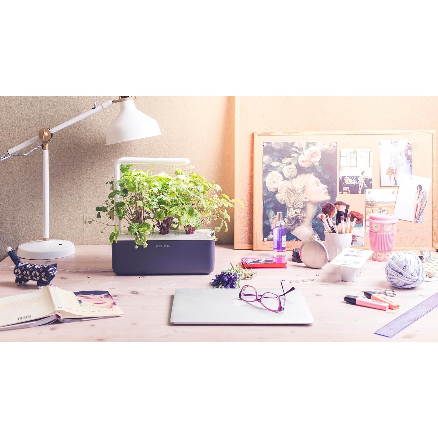 Kit Jardín Interior Click & Grow con Luz LED y 3 Cápsulas