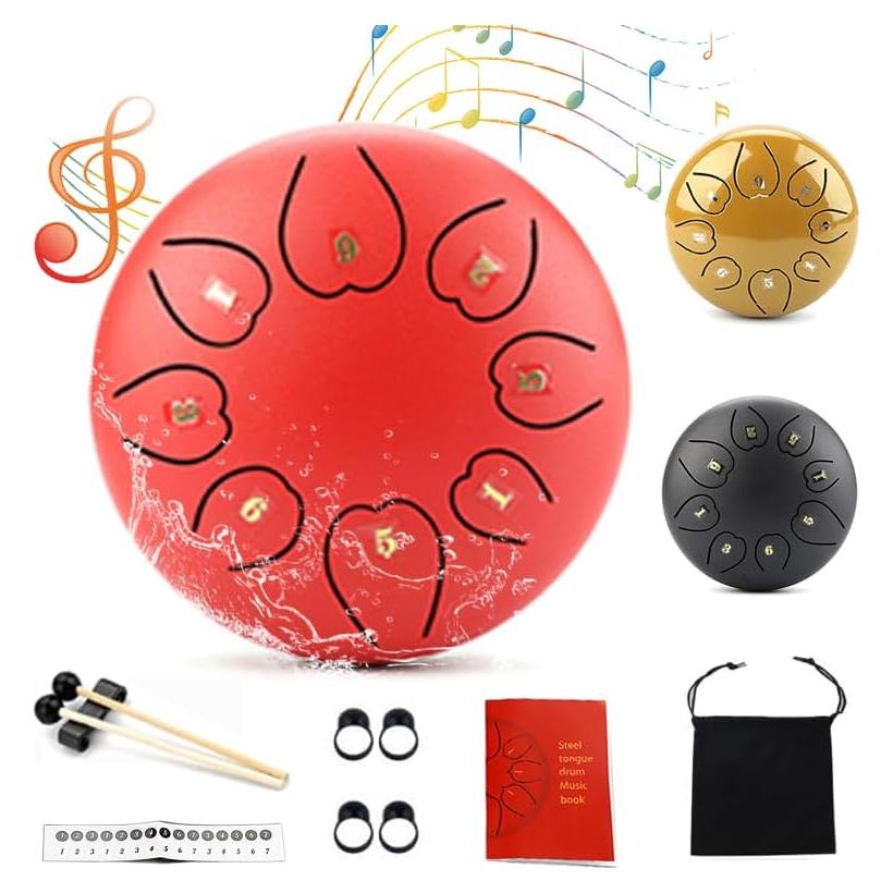 Tambor de Lluvia Hsyok 15 cm 8 Notas para Jardín Rojo