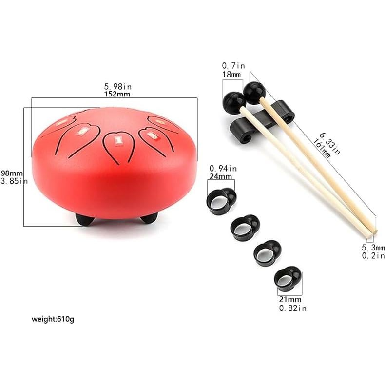 Tambor de Lluvia Hsyok 15 cm 8 Notas para Jardín Rojo