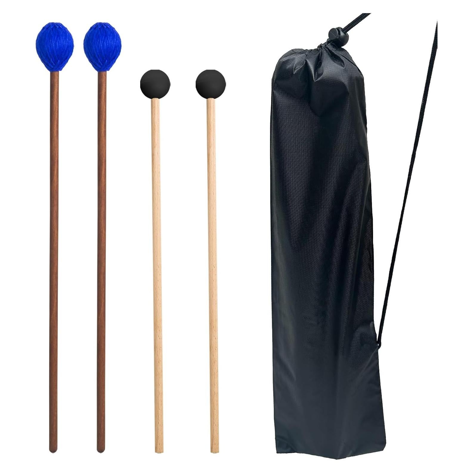 Kit de mazos de tambor Gdwsm-4M2 - 2 pares de goma y hilo