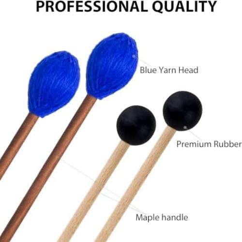 Kit de mazos de tambor Gdwsm-4M2 - 2 pares de goma y hilo