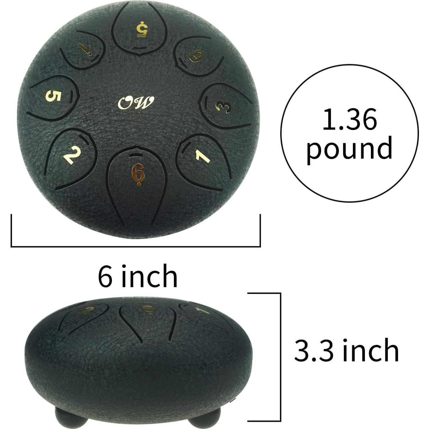 Tambor de Lengua de Acero OcarinaWind 15 cm C Mayor Negro