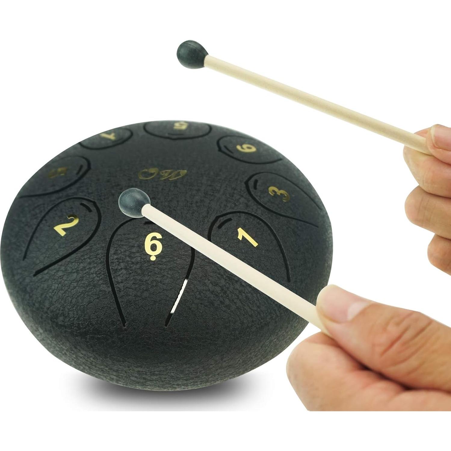 Tambor de Lengua de Acero OcarinaWind 15 cm C Mayor Negro