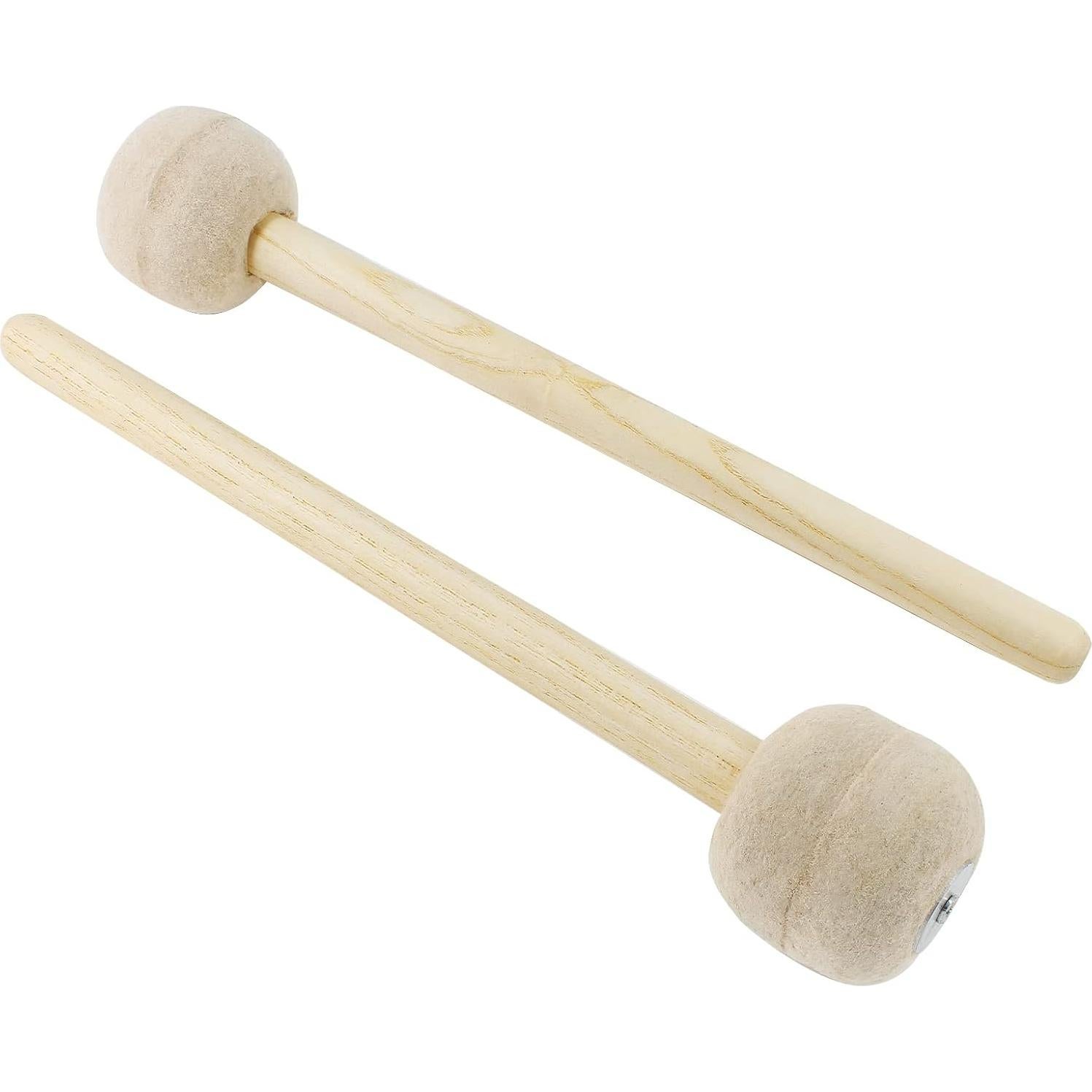 Biaungdo 2 Mallets de Tambor Fieltro 33 cm Beige