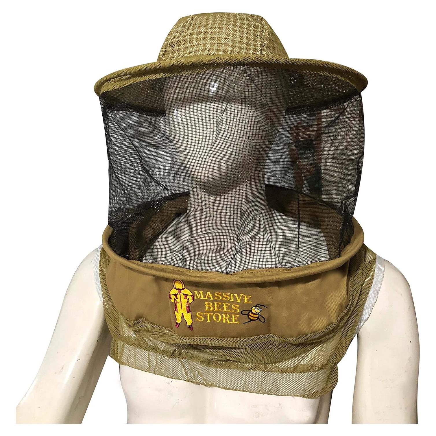 Velo de Apicultura Massive Bee Store Caqui 3 Capas Ventilado