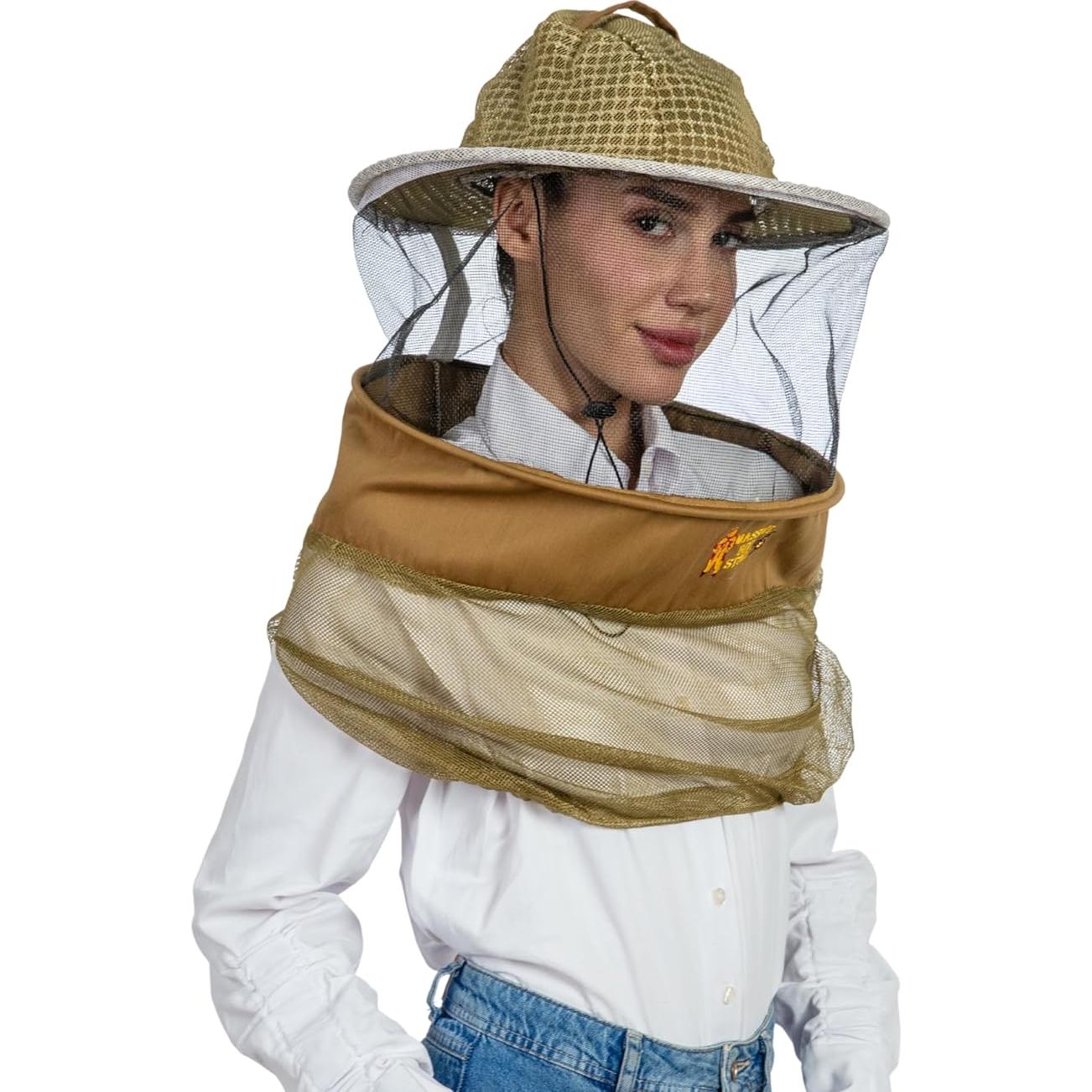 Velo de Apicultura Massive Bee Store Caqui 3 Capas Ventilado