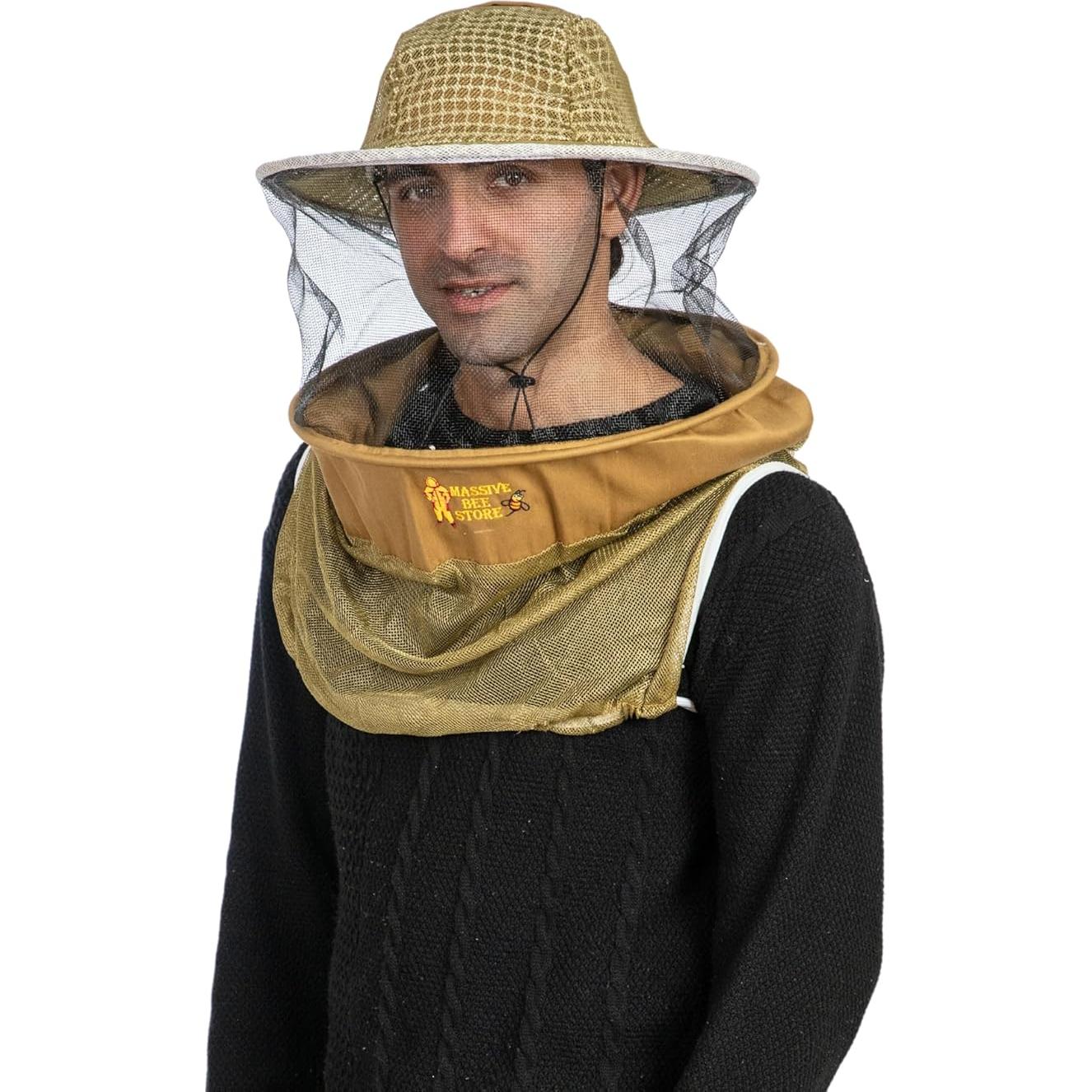 Velo de Apicultura Massive Bee Store Caqui 3 Capas Ventilado