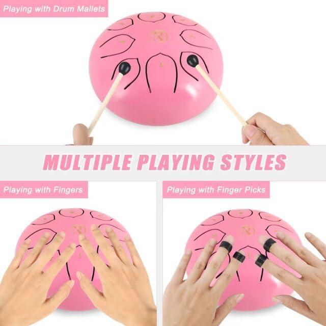 Tambor de Lengua de Acero RANMING 15 cm Rosa 8 Notas