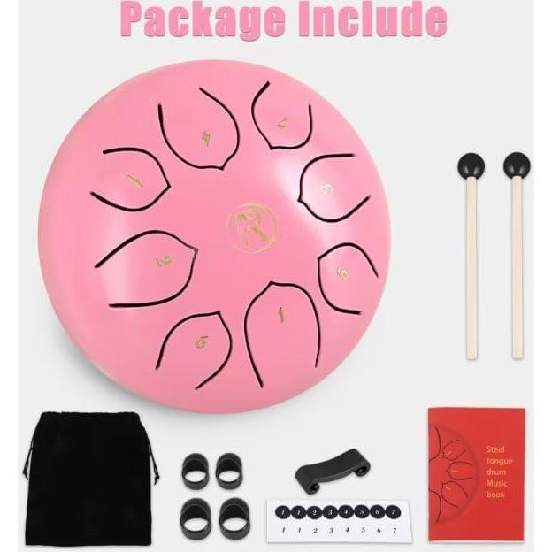 Tambor de Lengua de Acero RANMING 15 cm Rosa 8 Notas