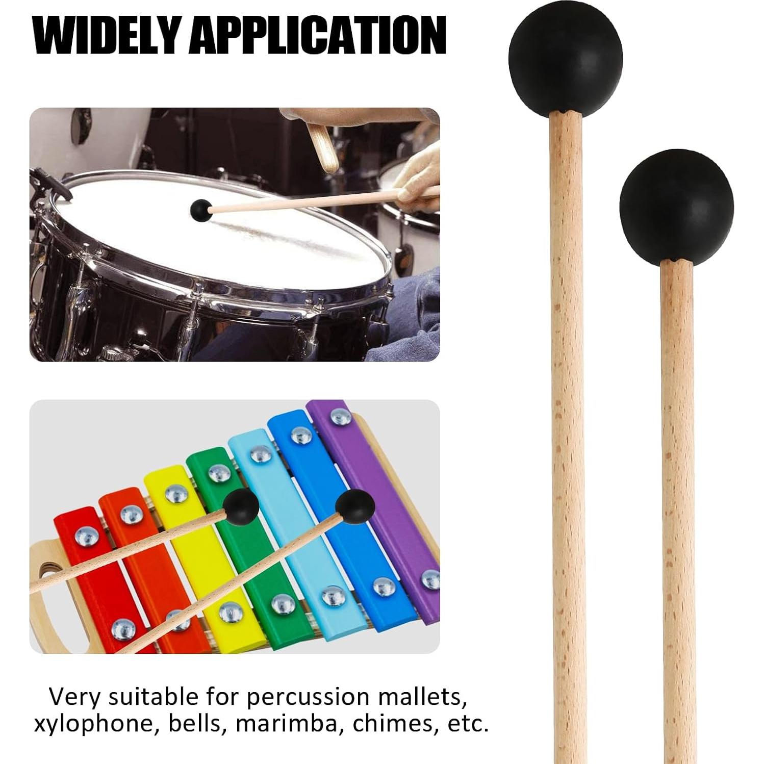 Mallets de Glockenspiel Biaungdo 2 Piezas 38 cm Goma