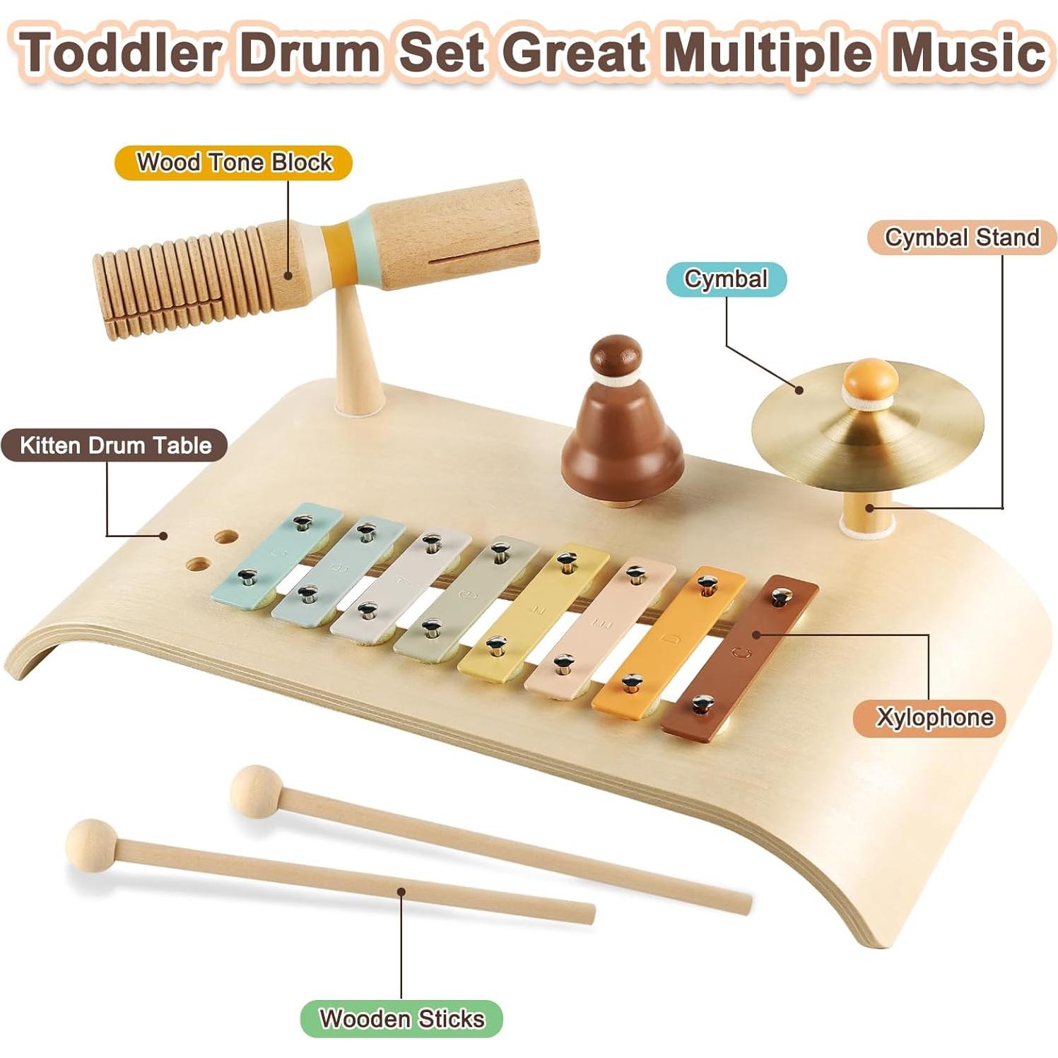 Juego de Batería para Niños LOOIKOOS Instrumentos Musicales