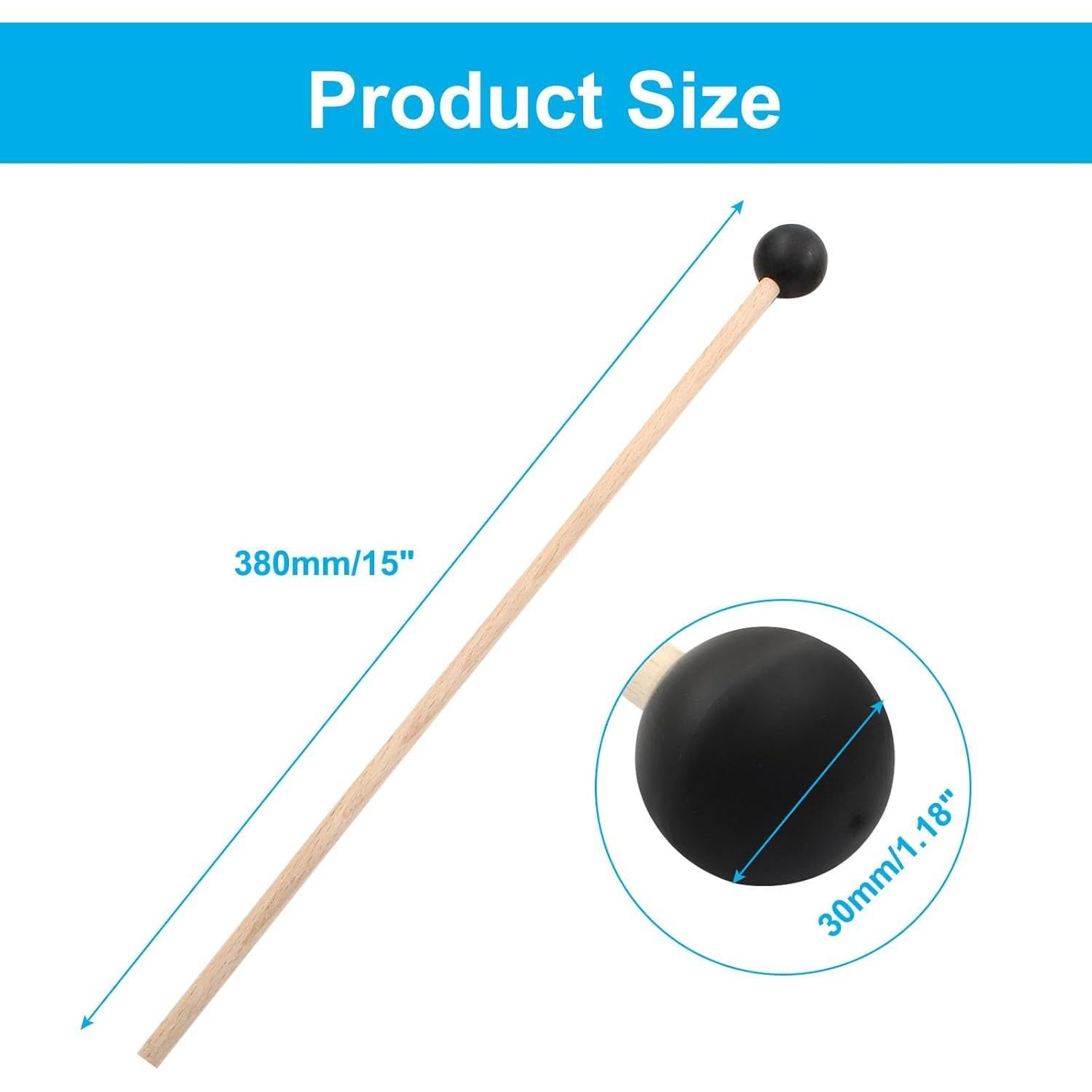 Mallets de Percusión Piutouyar 38 cm Goma y Madera 2 Pcs