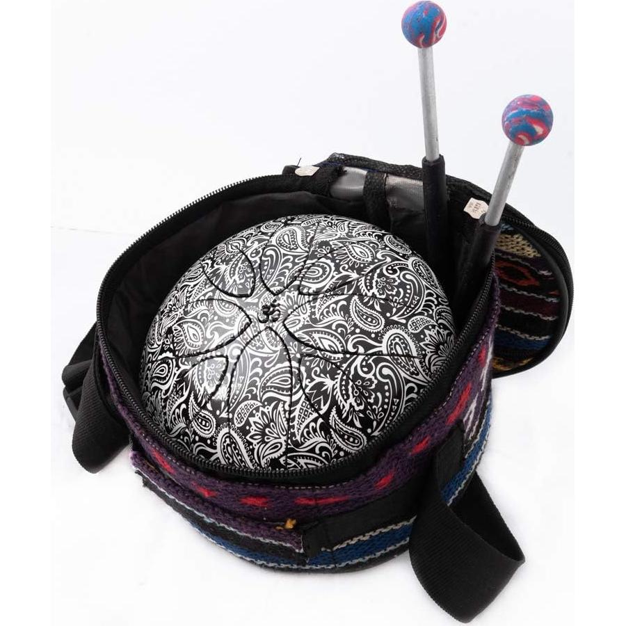 Tambor de Lengua Satnam 8 Notas 20 cm Acero Paisley Negro