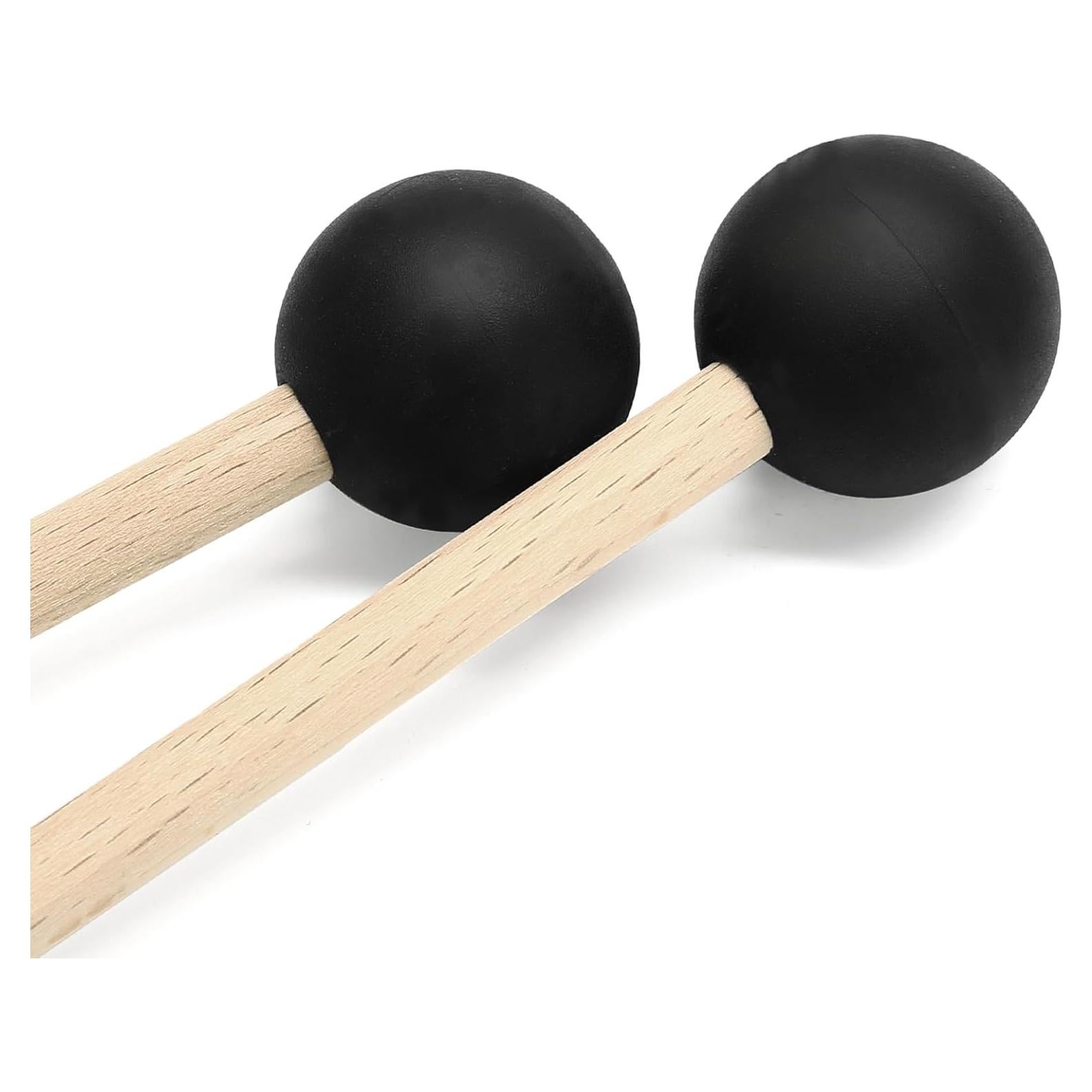 Martillos de Percusión 2 Piezas Goma Madera 39 cm Negro