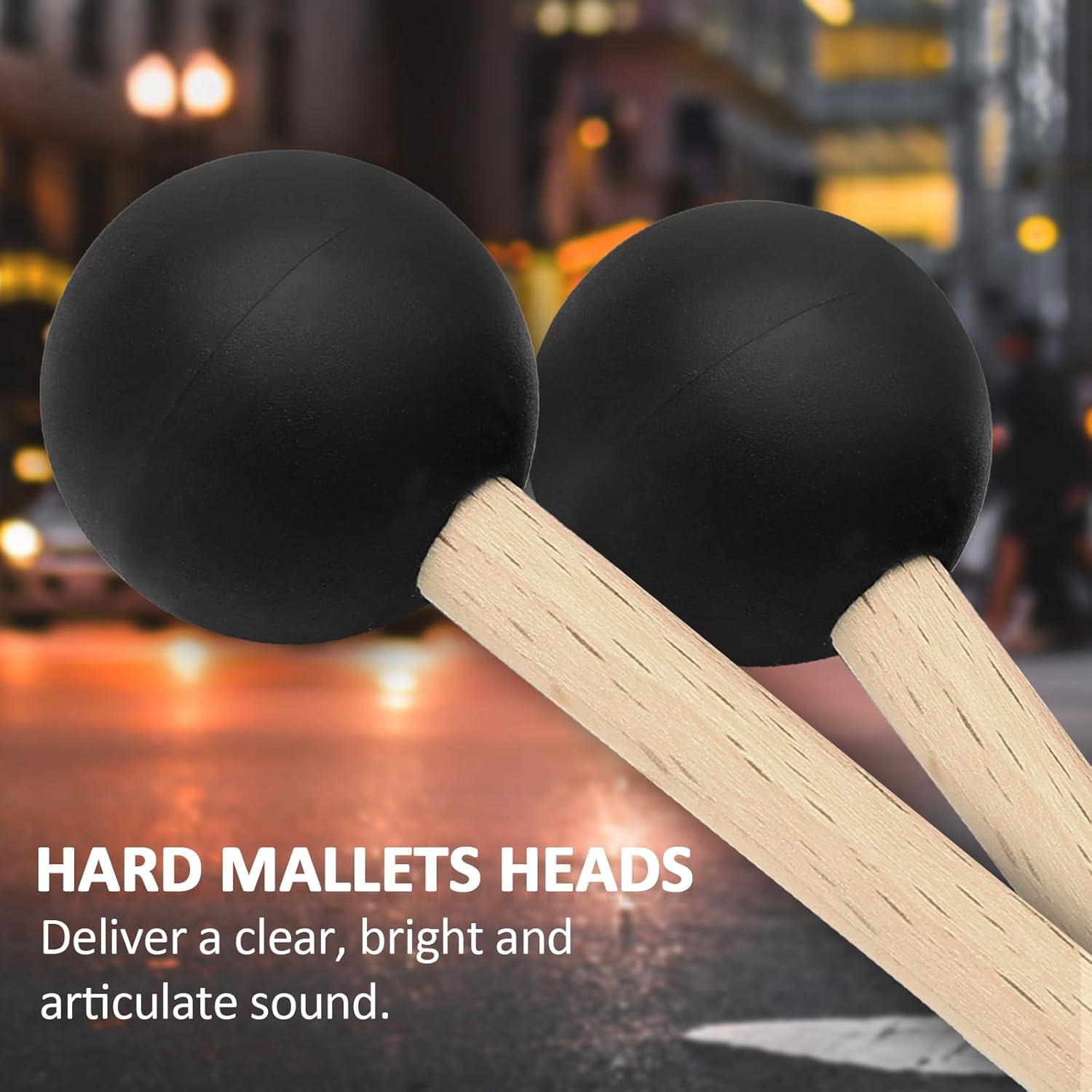 Martillos de Percusión 2 Piezas Goma Madera 39 cm Negro