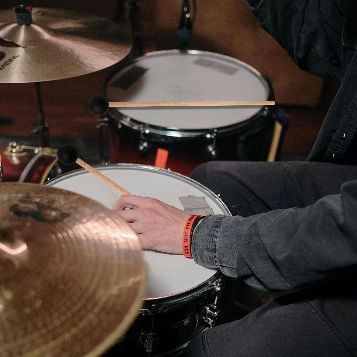 Martillos de Percusión 2 Piezas Goma Madera 39 cm Negro