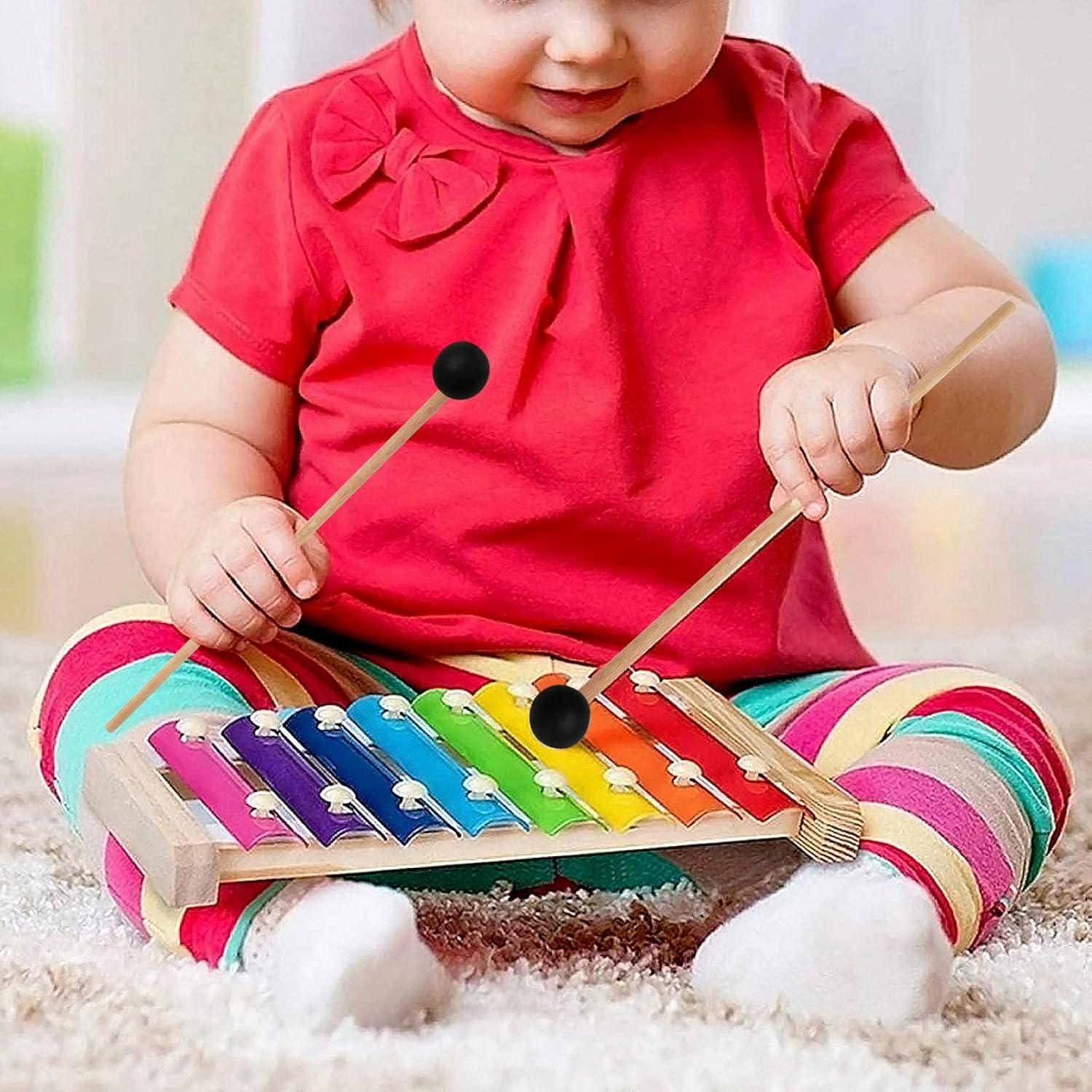 Martillos de Percusión 2 Piezas Goma Madera 39 cm Negro