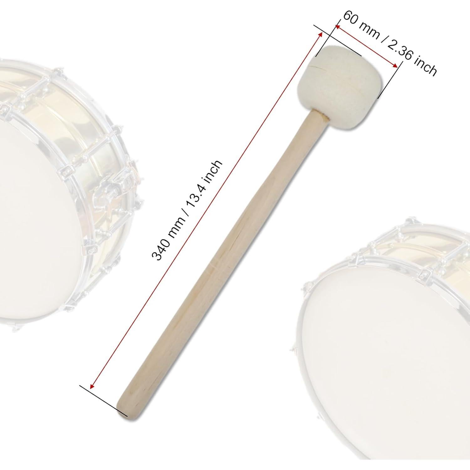 Par de Mallets de Tambor Beige Cheerock 35 cm Fieltro de Lana