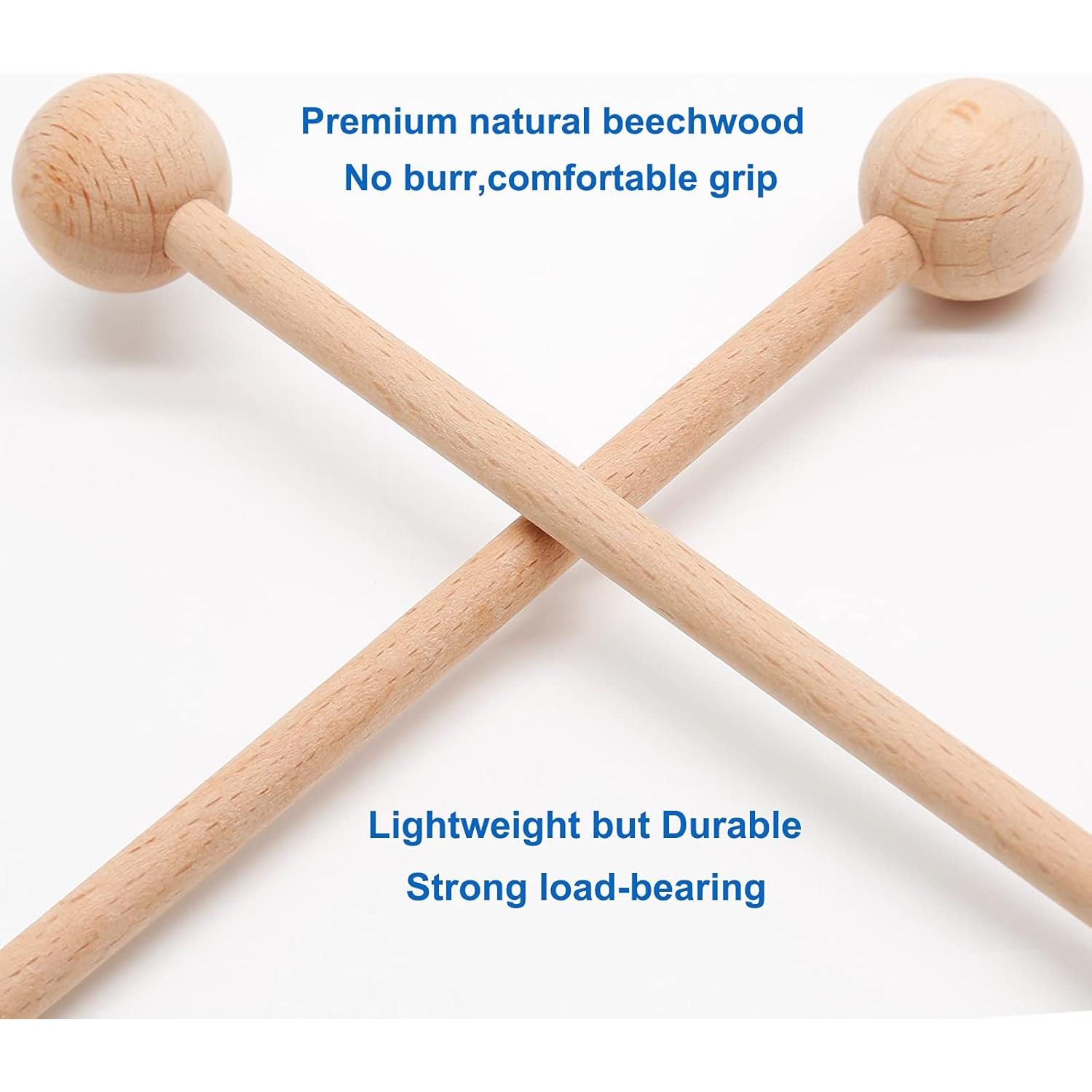 4 Palos de Percusión de Madera 22 cm Mallets Glockenspiel