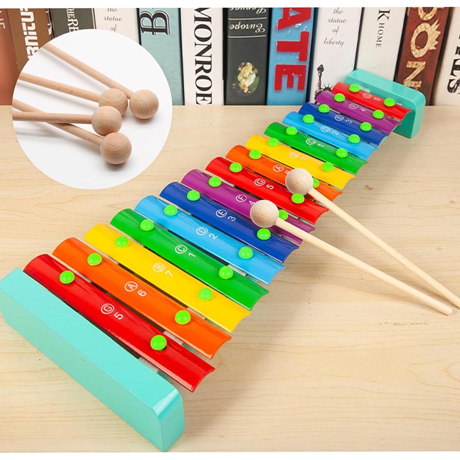 4 Palos de Percusión de Madera 22 cm Mallets Glockenspiel