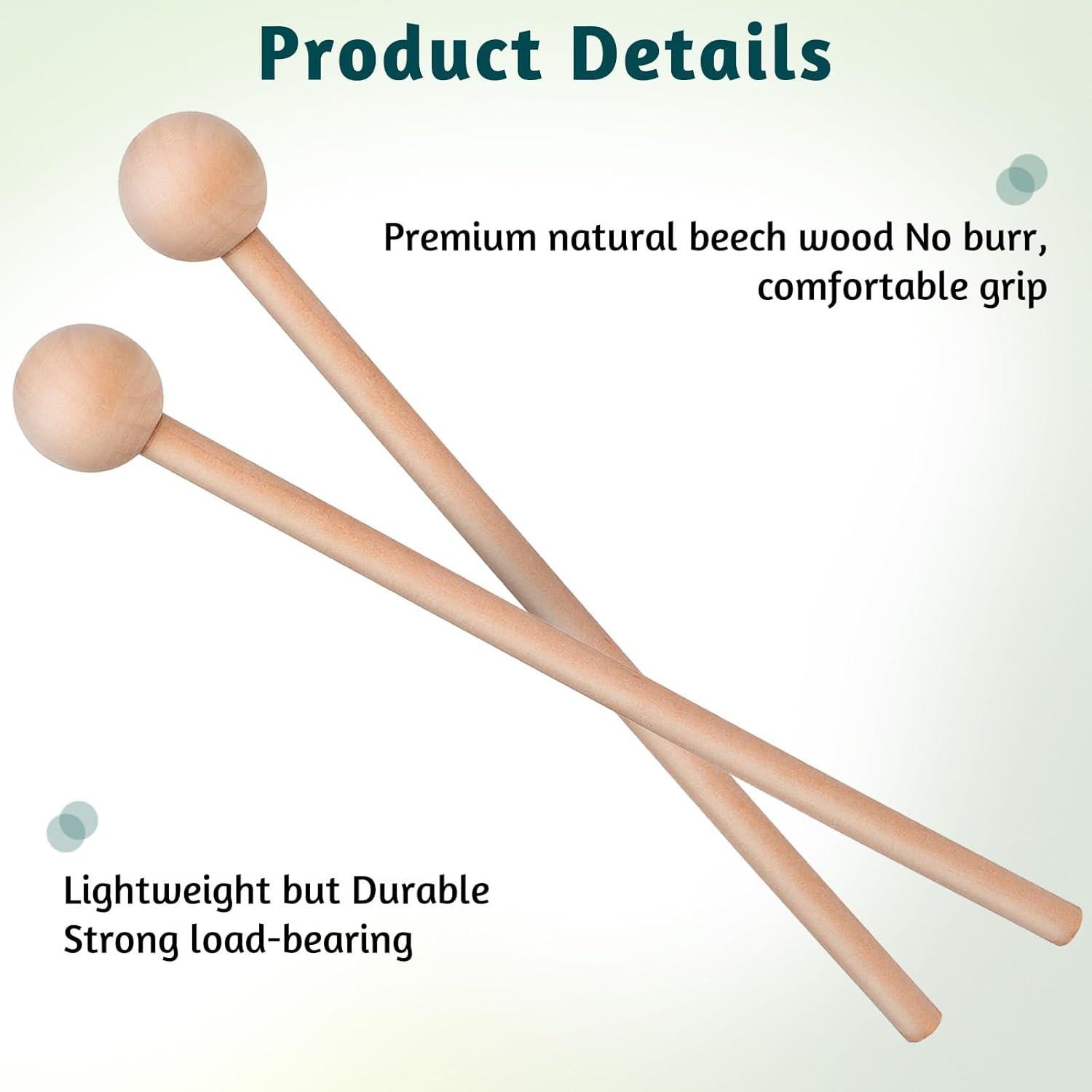 2 Palos de Percusión de Madera 20.5cm para Niños