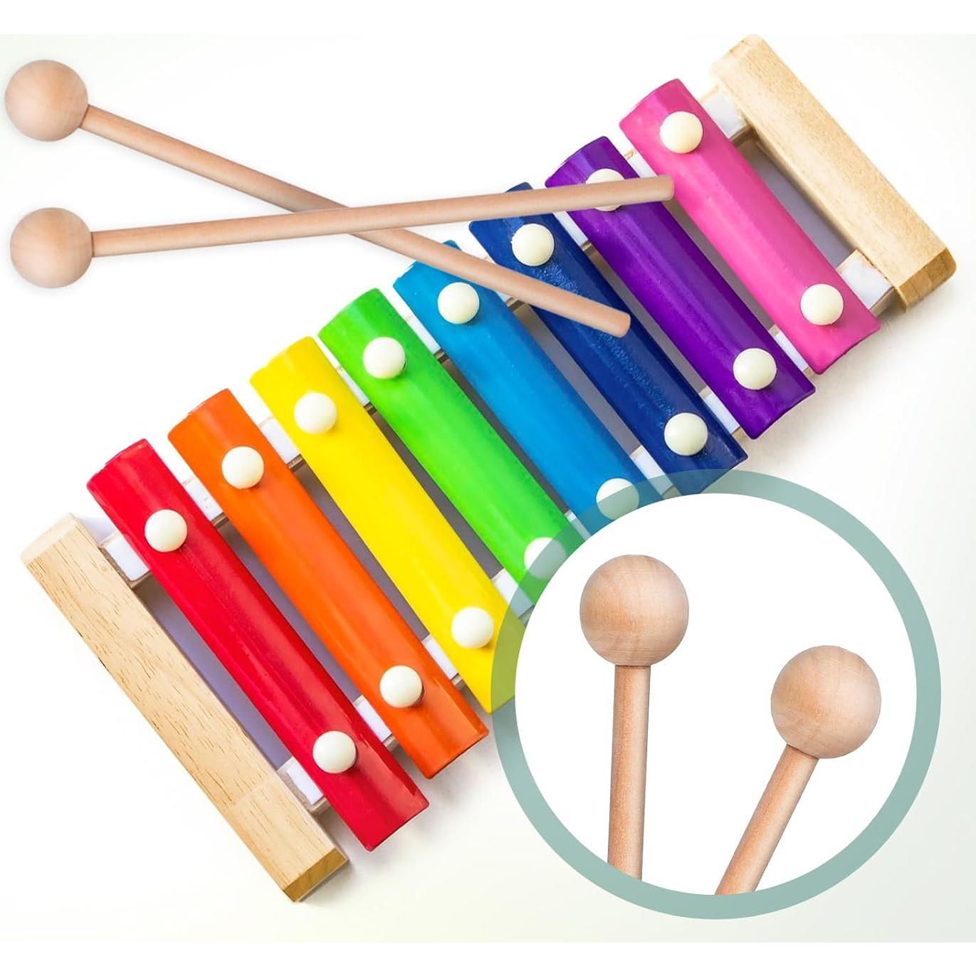 2 Palos de Percusión de Madera 20.5cm para Niños